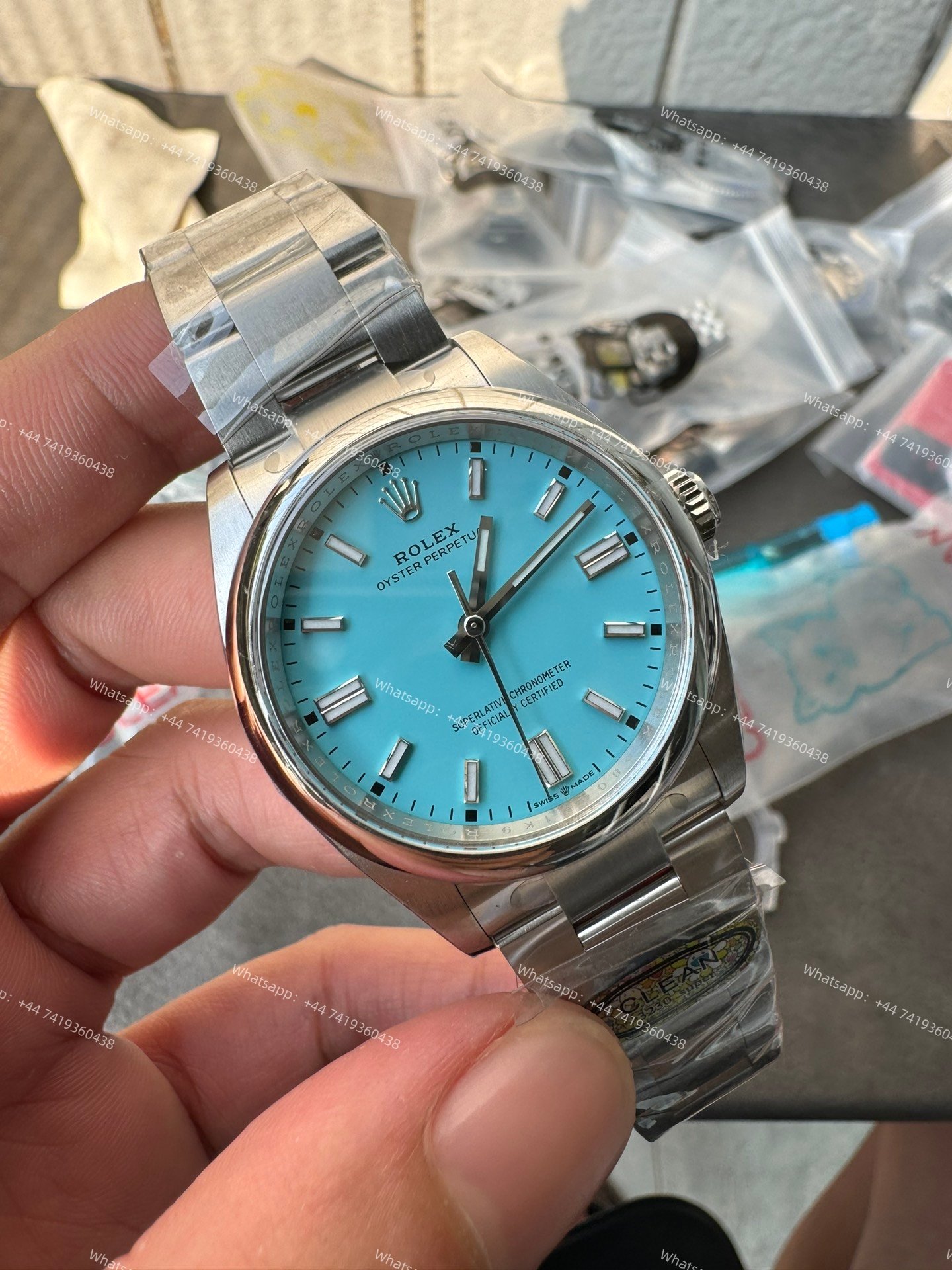 Rolex Super Clone Oyster Perpetual M126000-0006 36mm Tiffany Blue Dial 3230 Movement