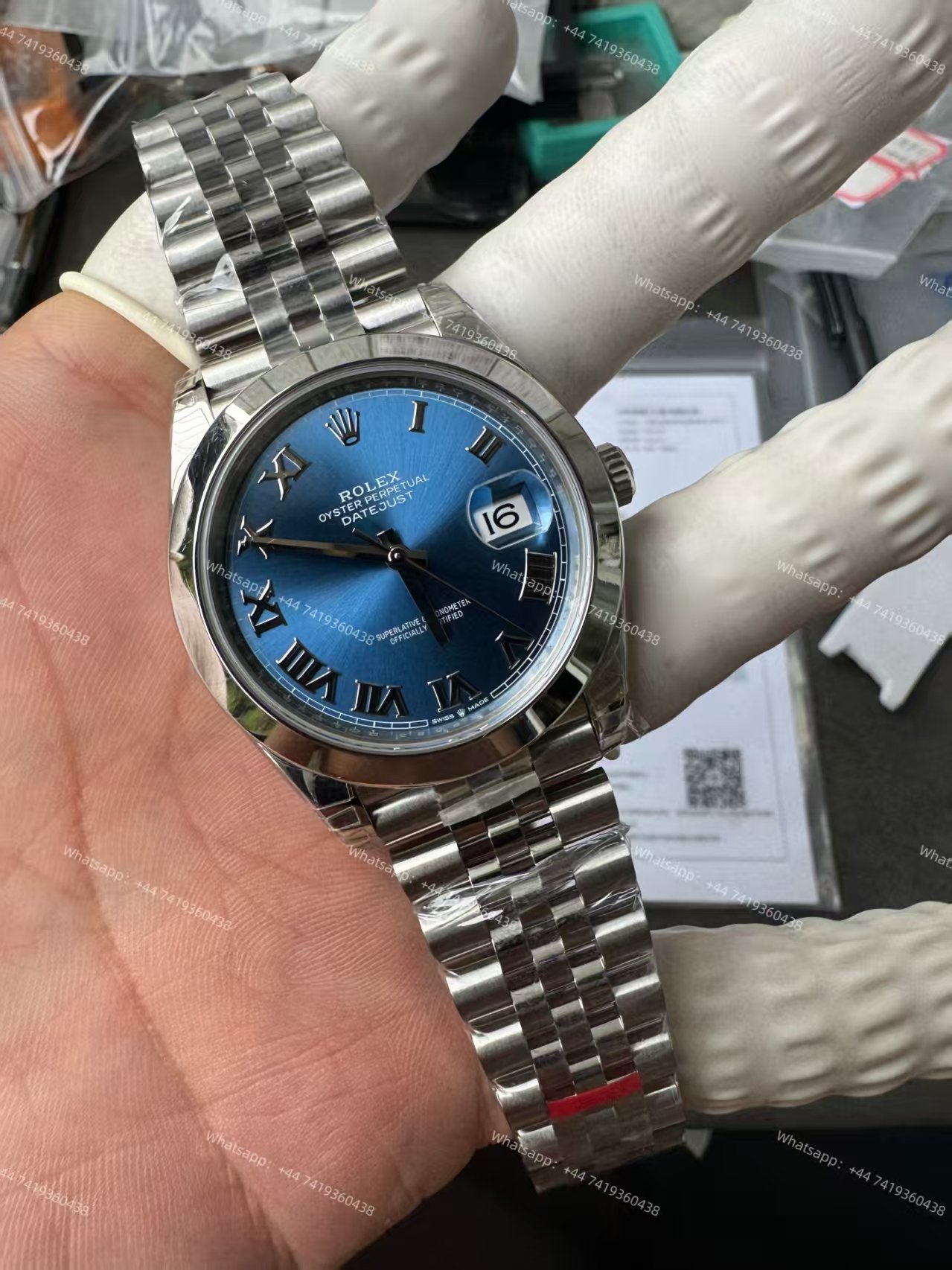 Rolex Datejust M126300-0018 1:1 Replica Azzurro Blue Roman Dial Jubilee 41MM 3235 Movement Super Clone Watch