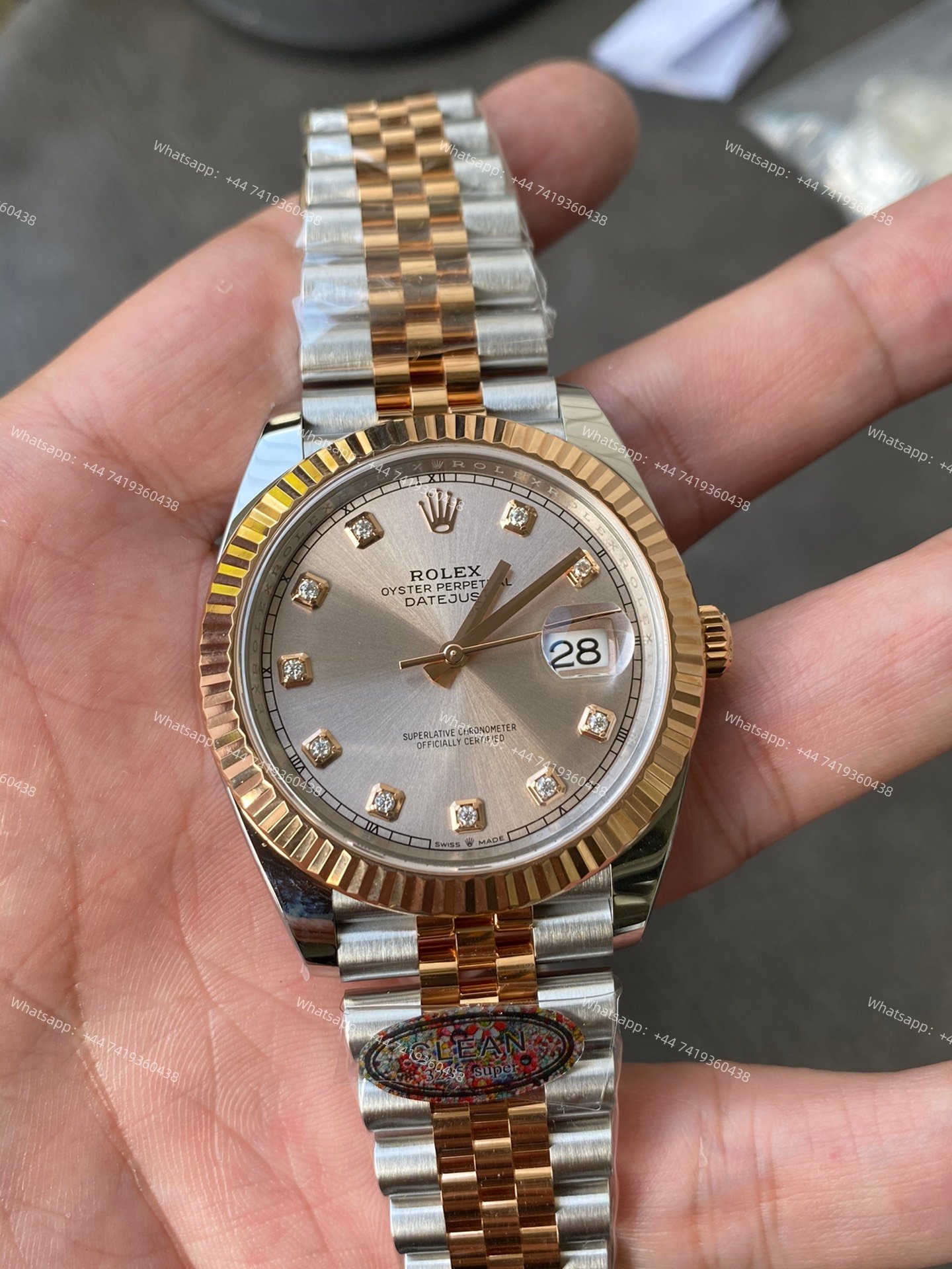 Rolex Datejust M126331-0008 1:1 Replica Rose Gold Diamond Dial Jubilee 41MM 3235 Movement Super Clone Watch