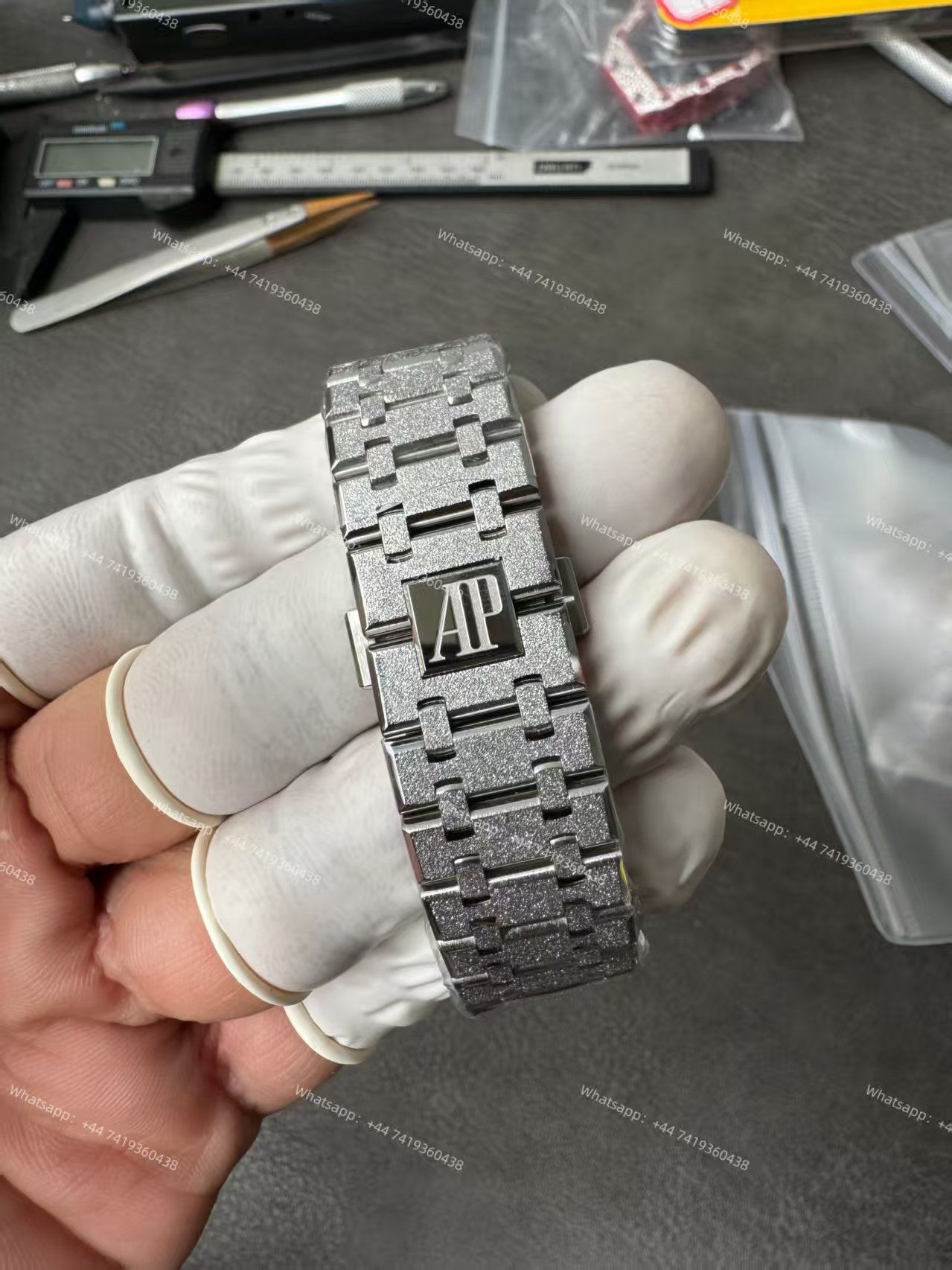 Audemars Piguet Super Clone Royal Oak 15407 Frosted Gold Skeleton Dial 41MM