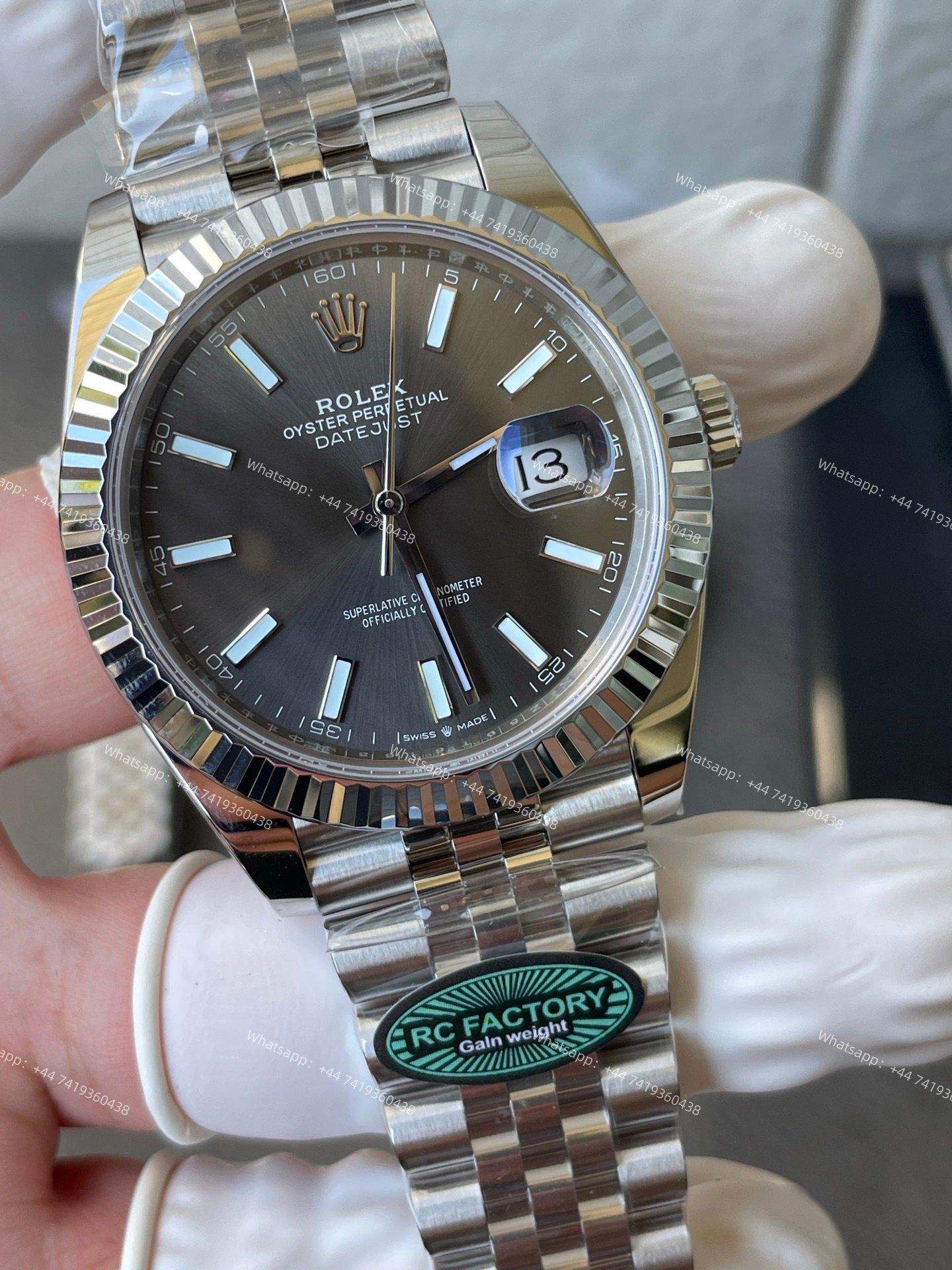 Rolex Datejust M126334-0014 1:1 Replica Grey Dial Jubilee 41MM 3235 Movement Super Clone Watch