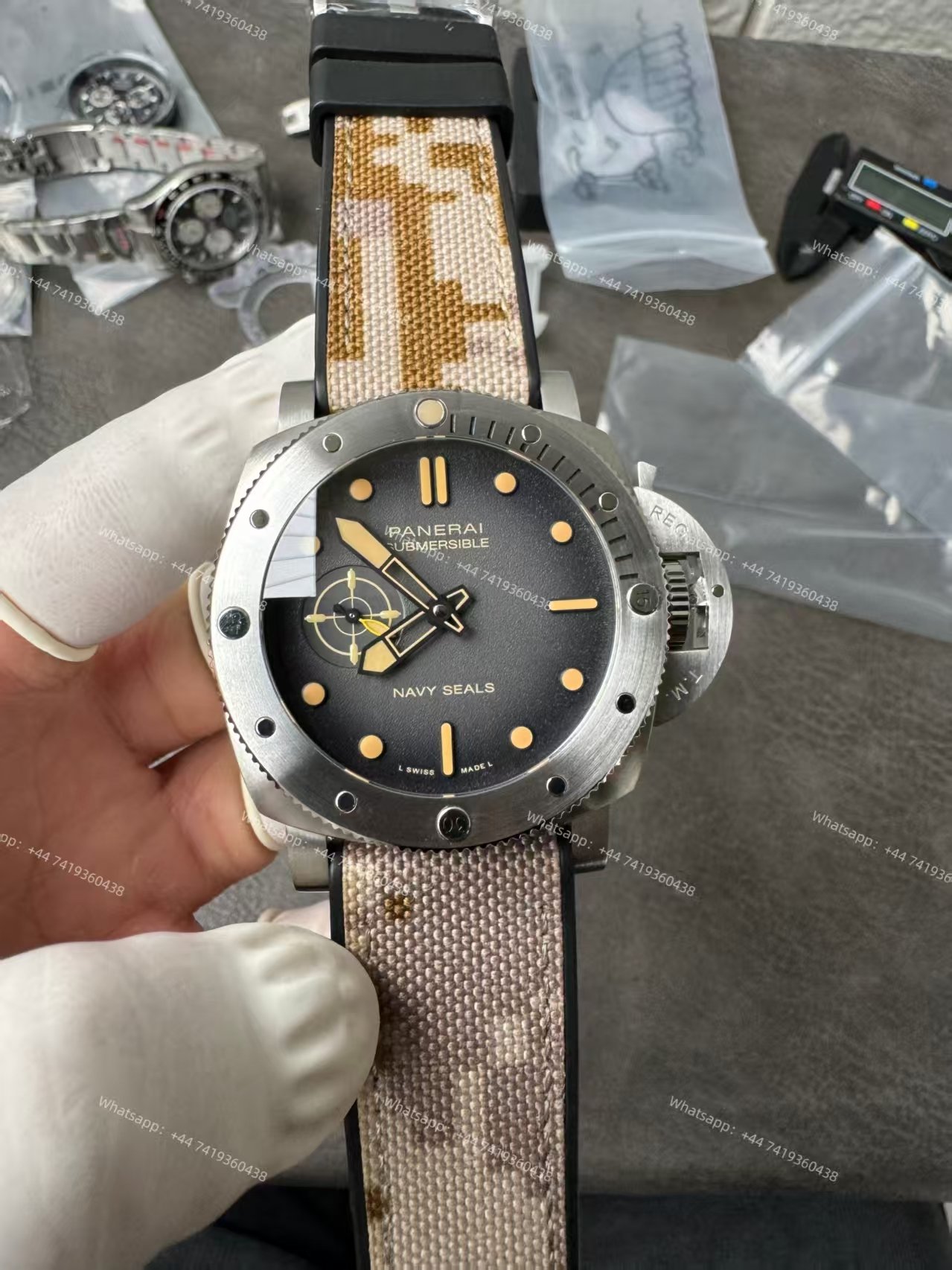 Panerai Super Clone Submersible PAM01518 Navy SEALs 44MM Black & Gray Gradient Dial