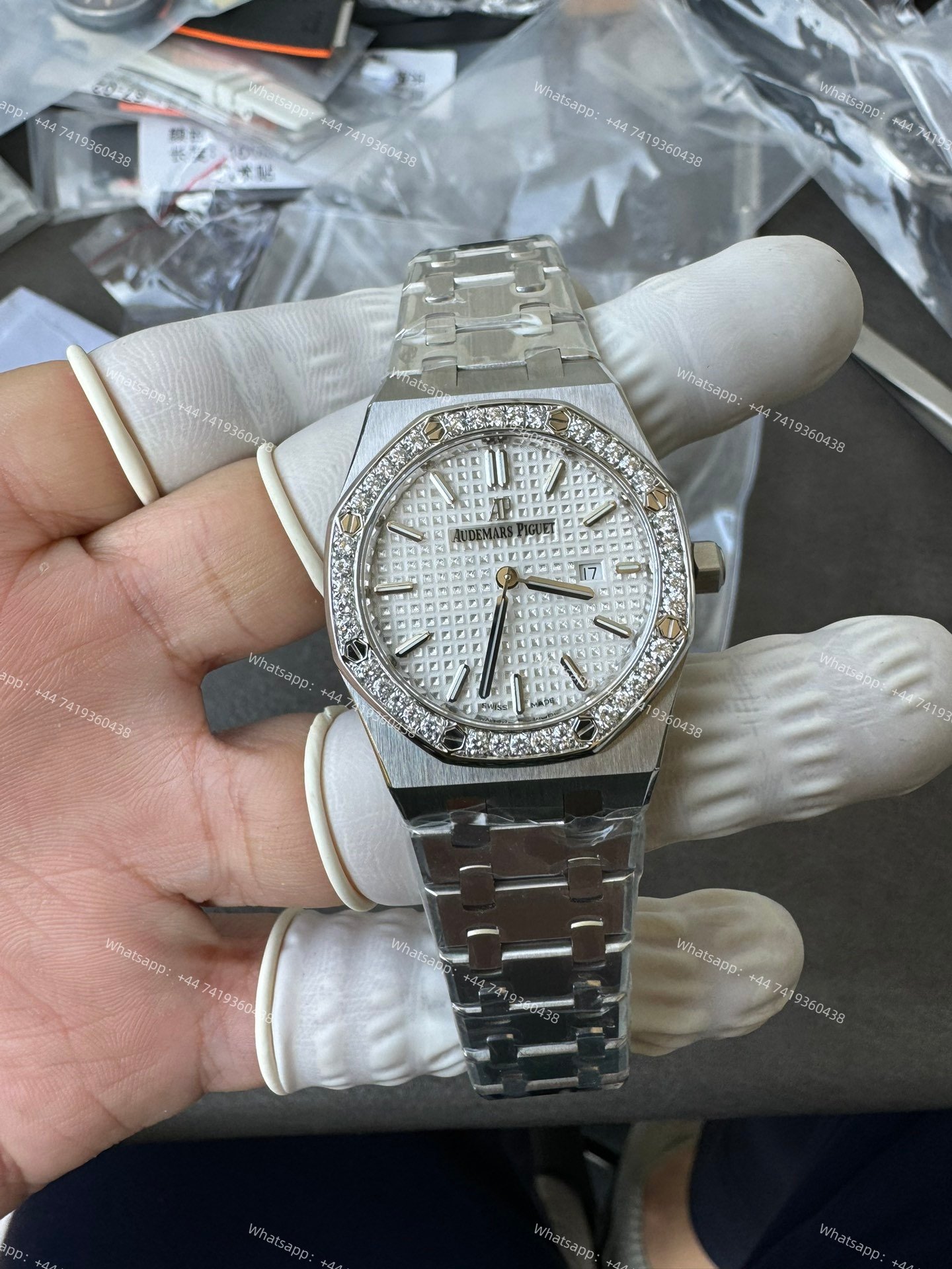 Audemars Piguet Super Clone Royal Oak 67651ST Diamond-Set Bezel White Dial 33MM