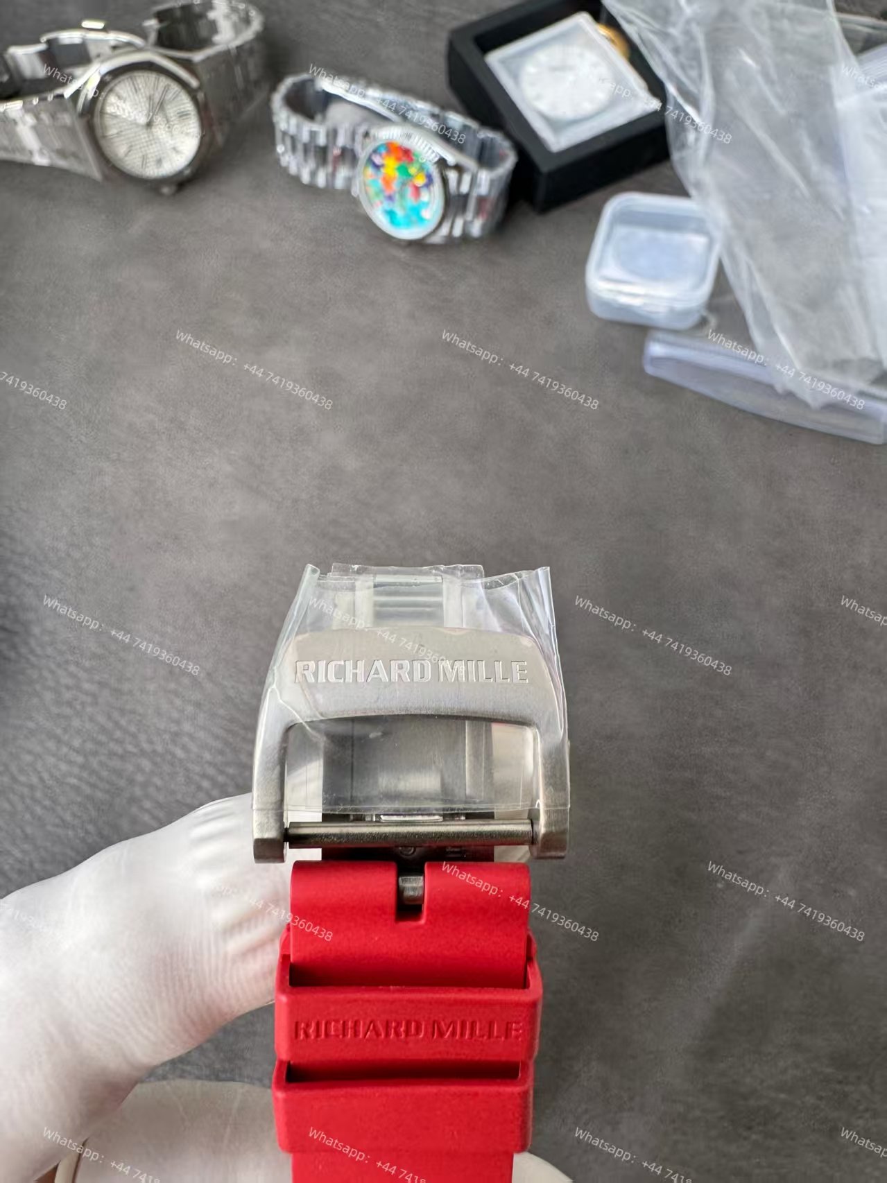 Richard Mille RM 055 Carbon TPT Skeleton Vaucher Free-Sprung Movement Red Rubber Strap Custom Super Clone