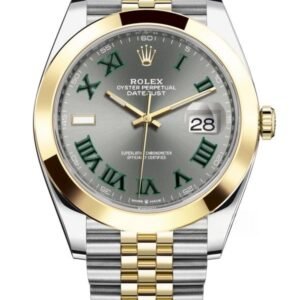 Rolex Datejust M126303-0020 1:1 Replica Oystersteel & Yellow Gold Green Roman Dial Jubilee 41MM 3235 Movement Super Clone Watch
