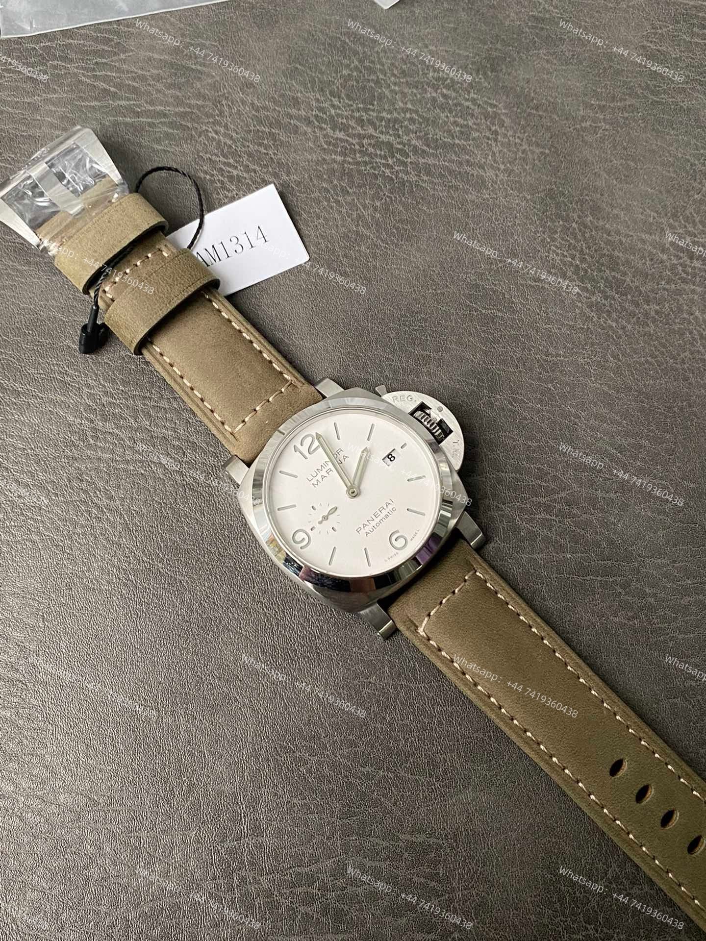 Panerai Super Clone Luminor Marina PAM01314 White Sandwich Dial 44MM