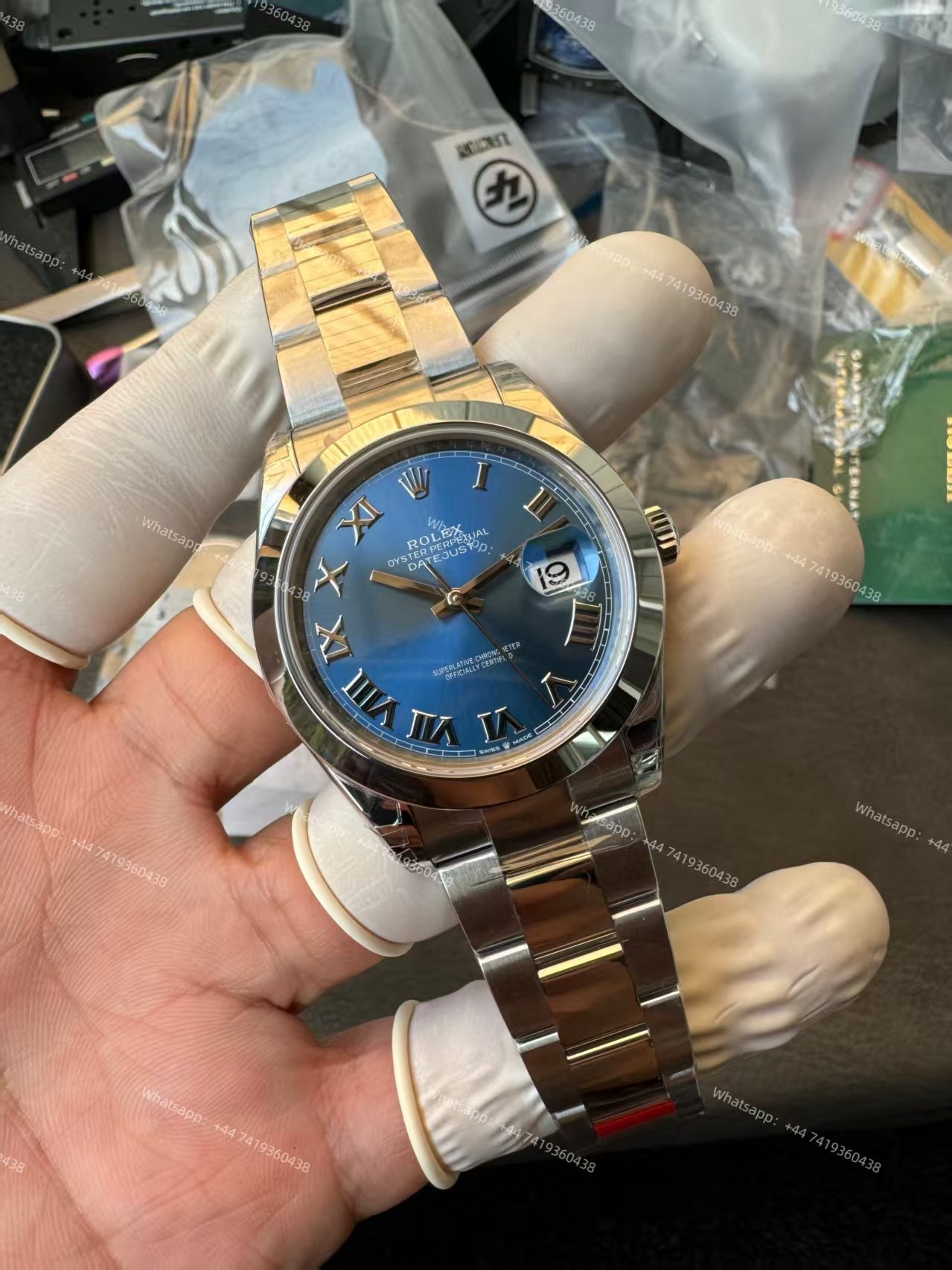 Rolex Datejust M126300-0017 1:1 Replica Azzurro Blue Roman Dial Oyster 41MM 3235 Movement Super Clone Watch