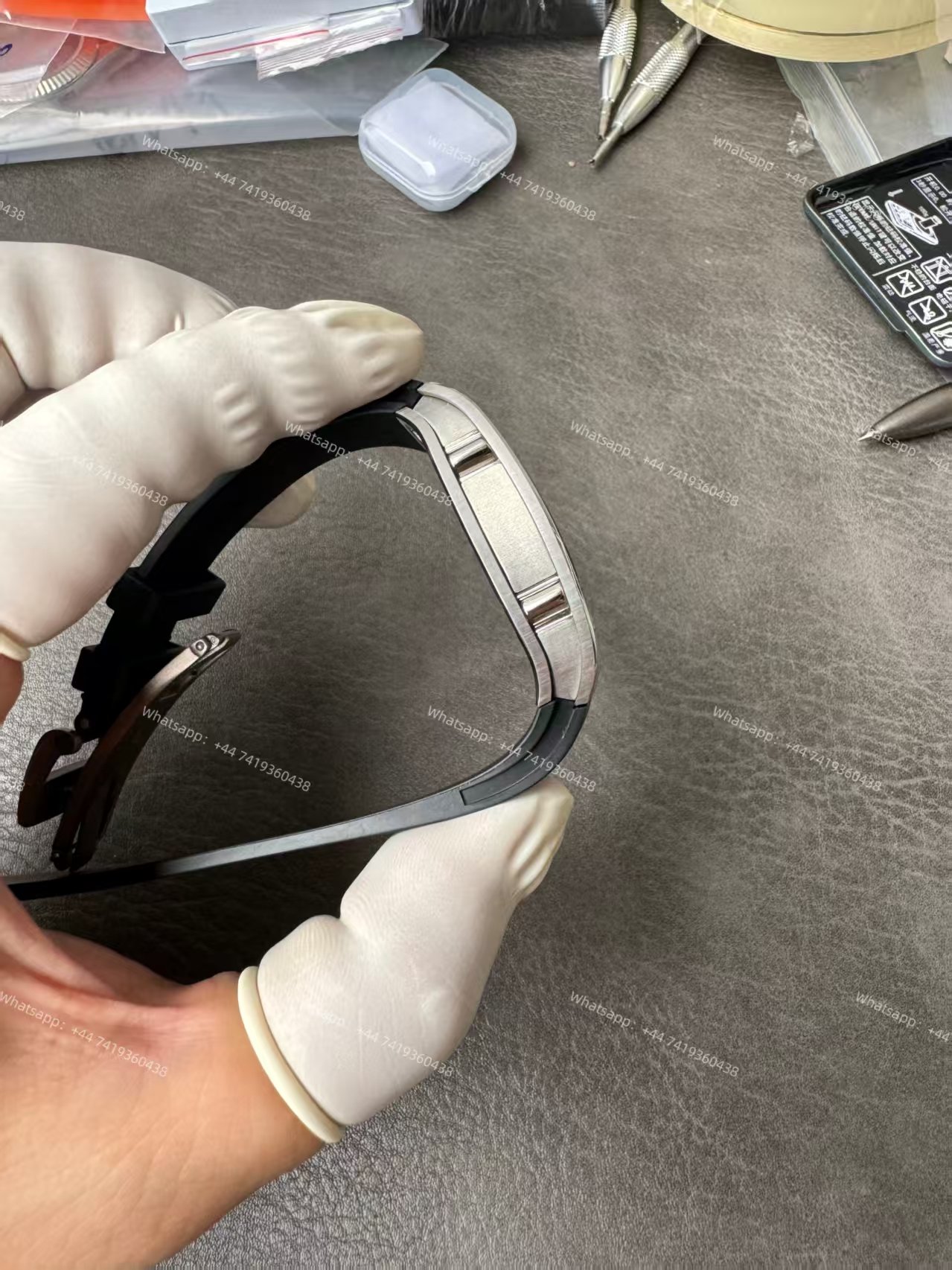 Super Clone Richard Mille RM 67-01 Titanium Skeleton Pink Velcro Strap