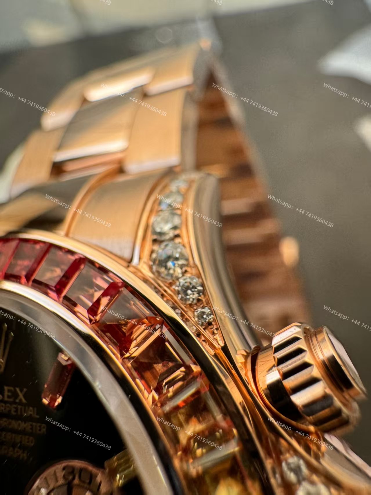 Rolex Super Clone Rainbow Daytona 1:1 Replica Watch – 18K Rose Gold