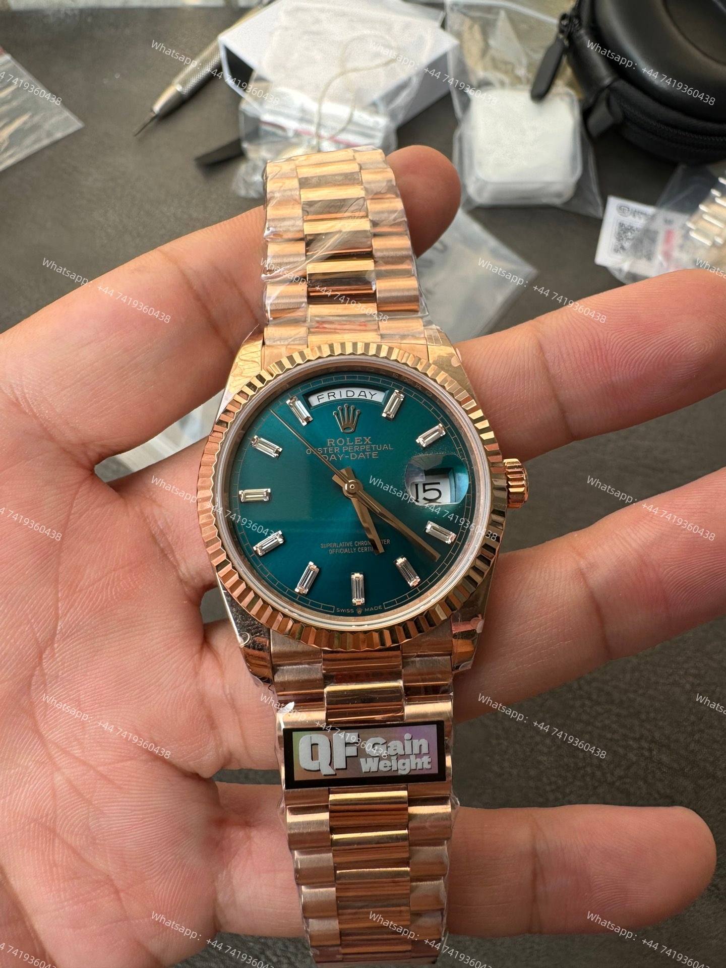 Rolex Day-Date m128235-0085 Rose Gold Turquoise Dial President bracelet 3255 Movement (36mm) Best Super Clone