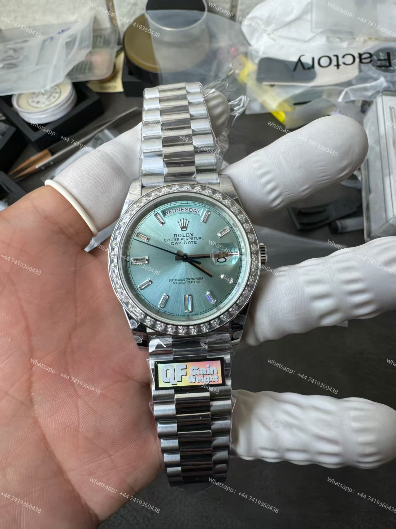 Rolex Day-Date 228396TBR Ice-blue dial Presidential bracelet 3255 Movement (40mm) Best Super Clone