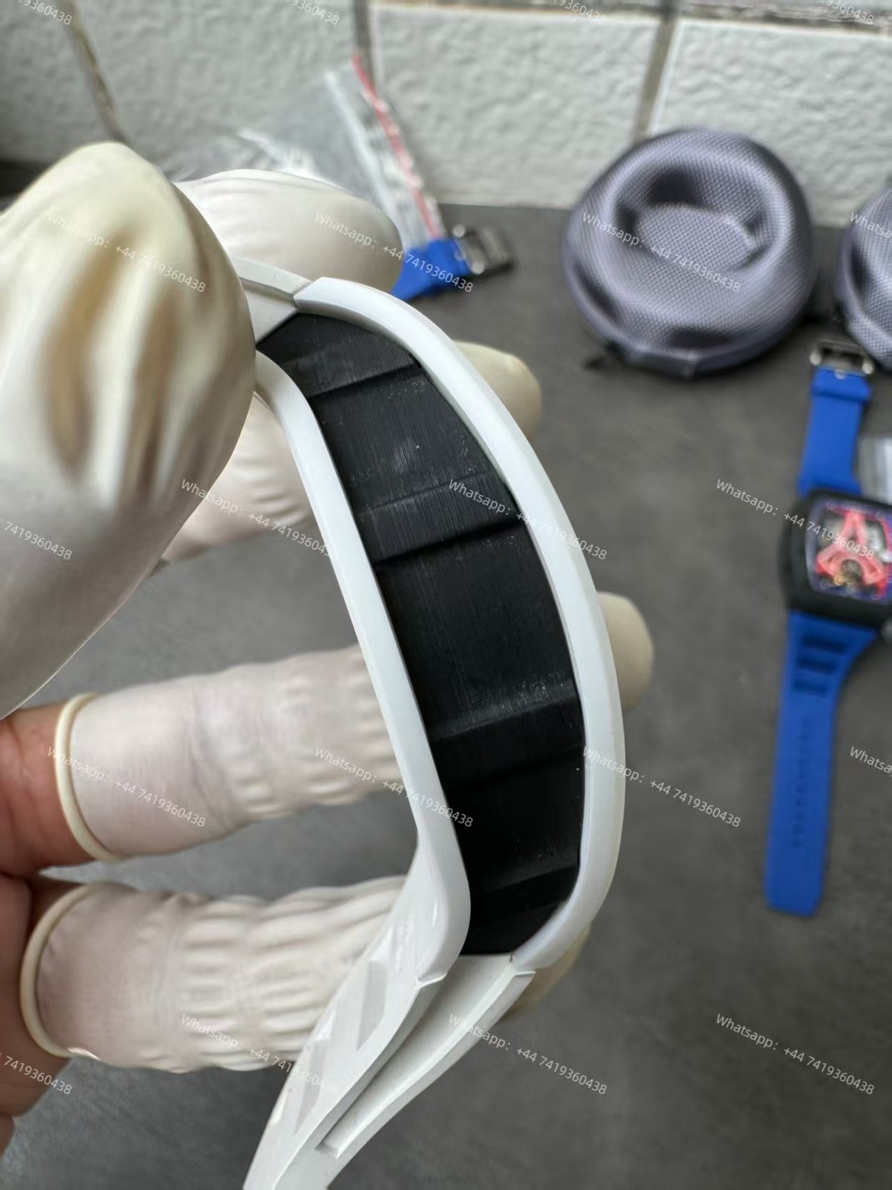 Super Clone Richard Mille RM52-03 White Ceramic Paris Saint-Germain Skeleton Tourbillon 1:1 Replica Watch