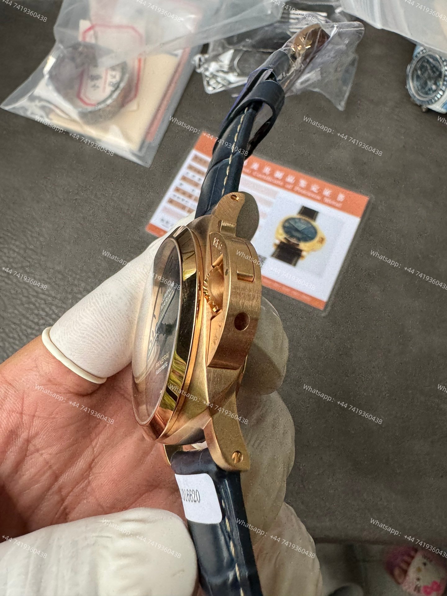 Panerai Super Clone Luminor Marina PAM01114 Rose Gold Blue Dial 44MM