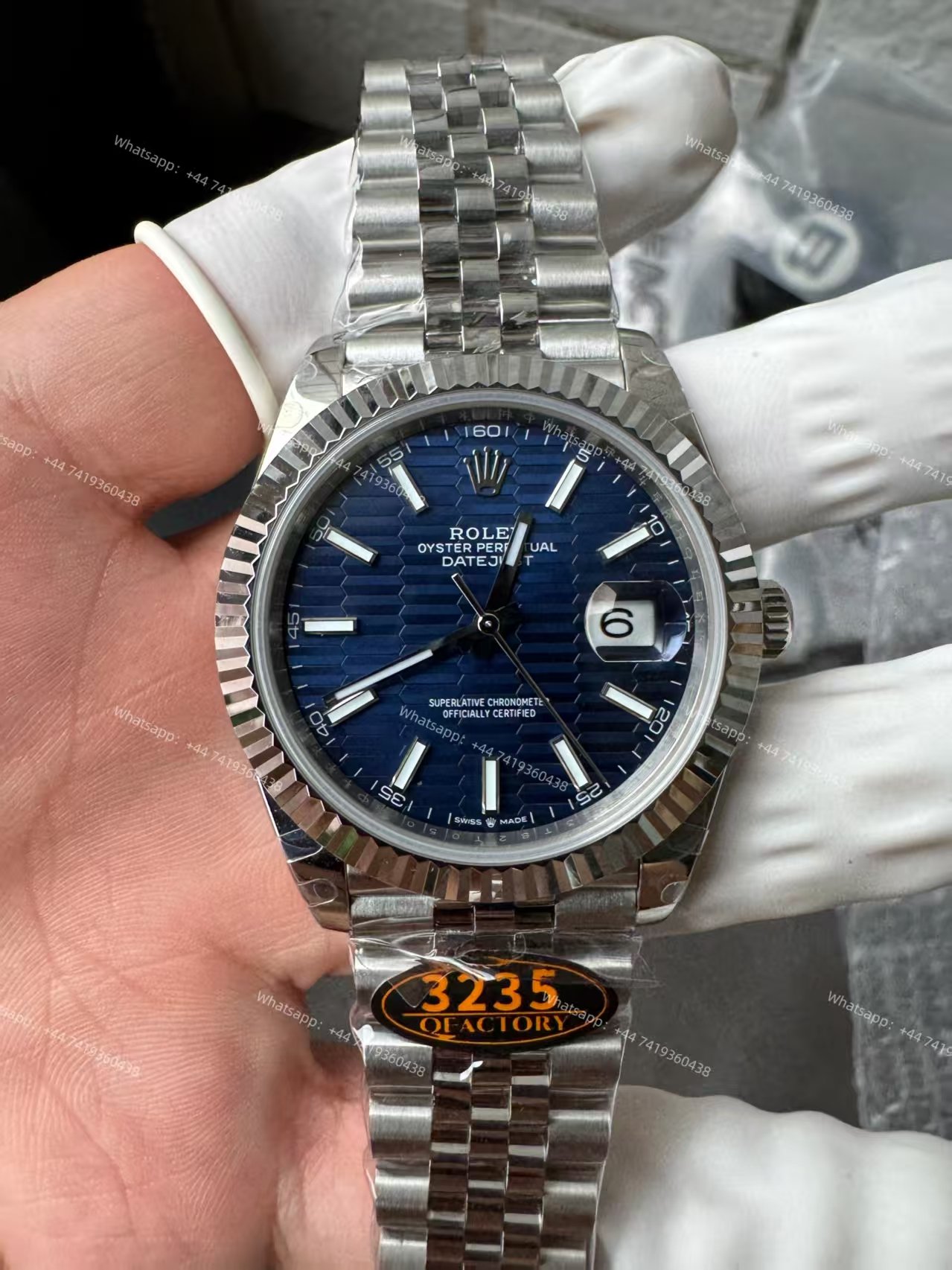 Rolex Datejust M126334-0032 Water Ripple Blue Dial 1:1 Replica Jubilee 41MM 3235 Movement Super Clone Watch