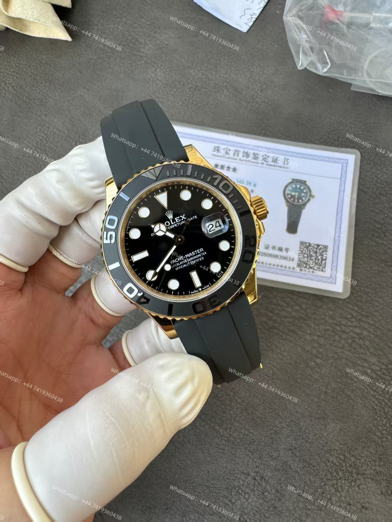 Rolex Yacht-Master 226658 1:1 Replica 18K Gold Plated 42MM 3235 Movement Super Clone Watch