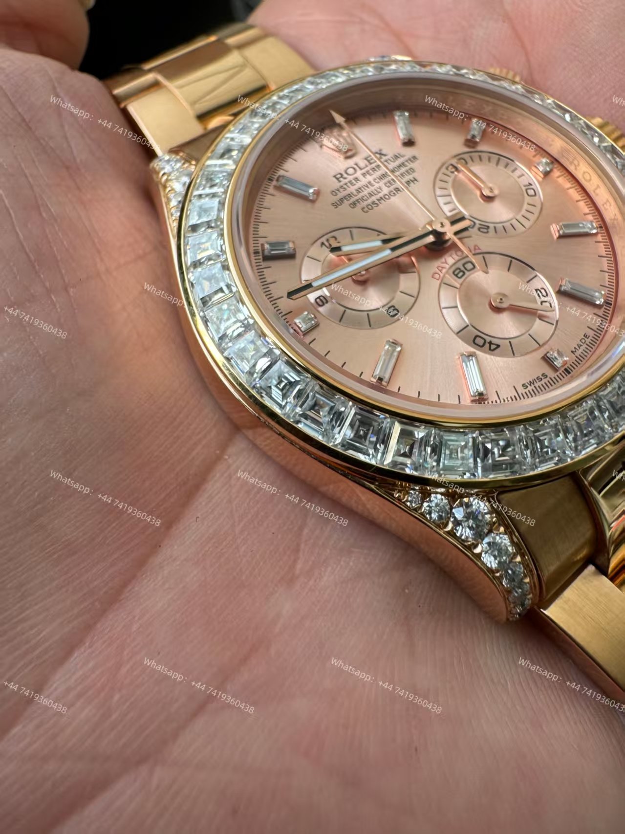 Rolex Super Clone Daytona 126595TBR 1:1 Replica Watch – 18K Rose Gold Diamond Beze 4131 movement