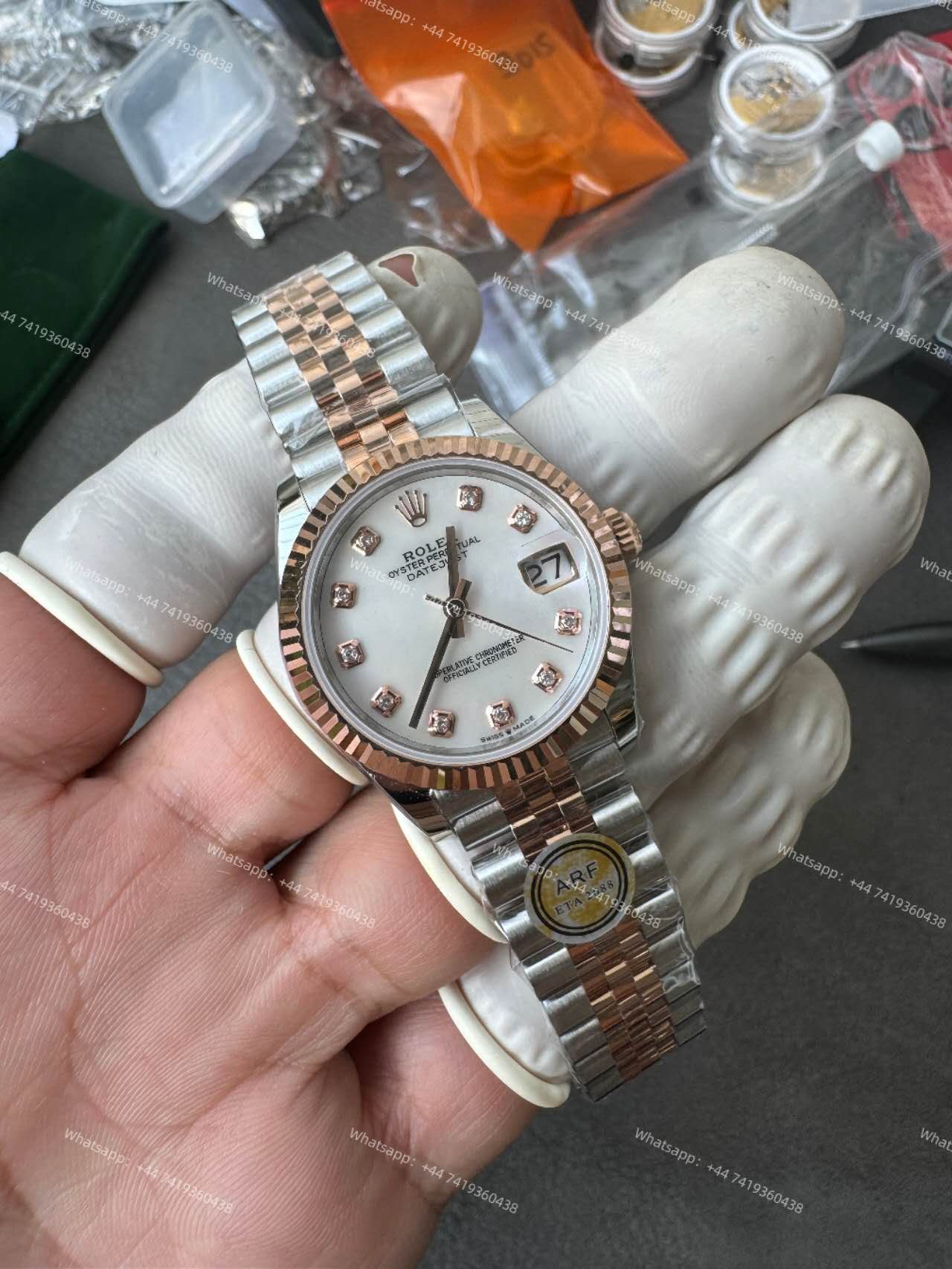 Rolex Datejust M278271-0026 1:1 Replica Rose Gold Mother of Pearl Dial Jubilee 31MM 2236 Movement Super Clone Watch