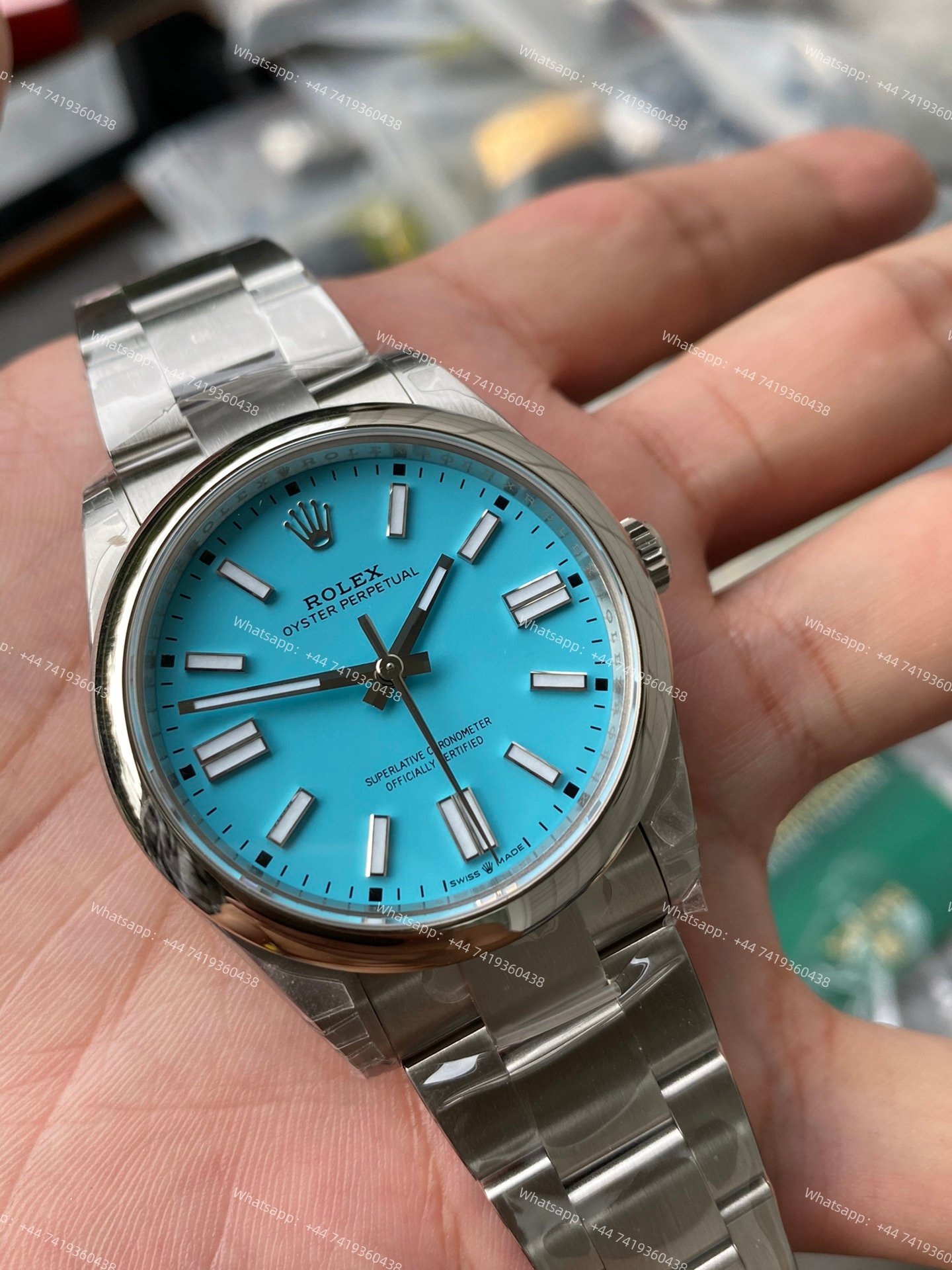 Rolex Super Clone Oyster Perpetual M124300-0006 41mm Tiffany Blue Dial 3230 Movement