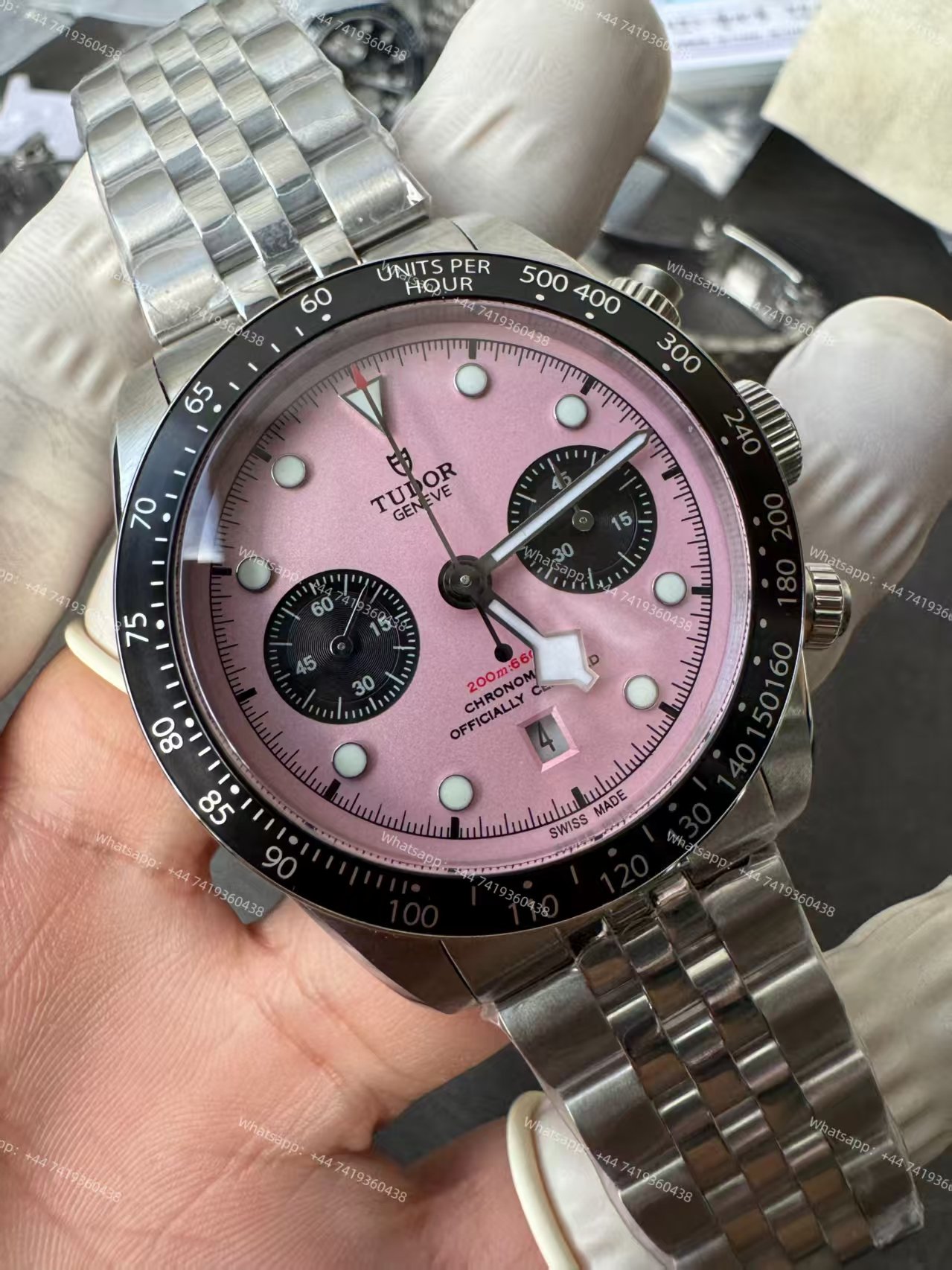 Tudor Super Clone Black Bay Chronograph M79360N-0019 Pink Dial