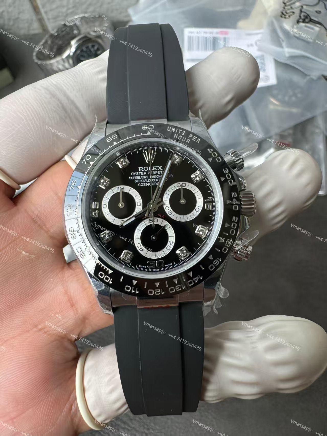 Rolex Daytona Replica Watch – M116519LN-0025 Black Diamond Dial 1:1 Super Clone 4130