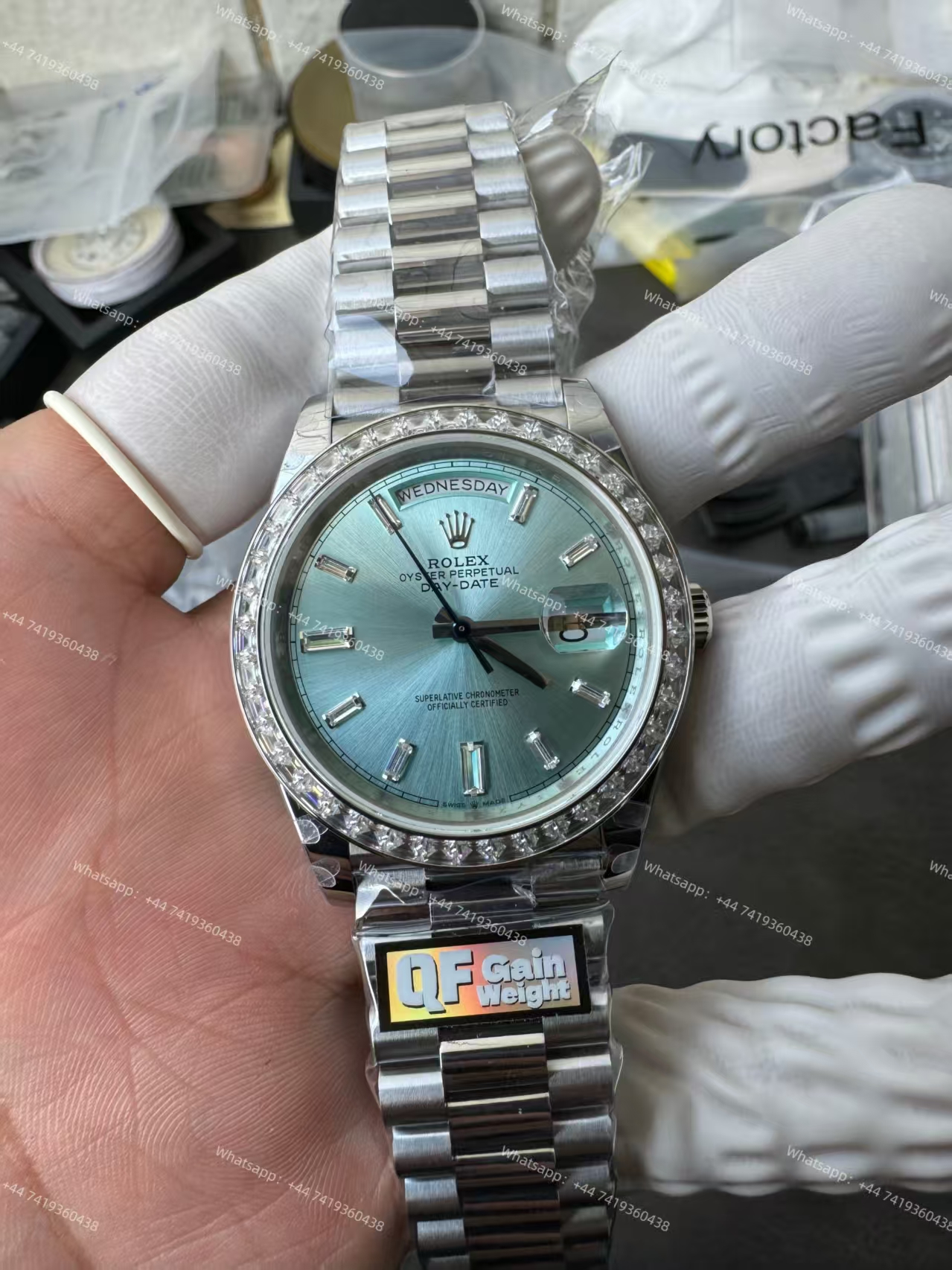 Rolex Day-Date 228396TBR Ice-blue dial Presidential bracelet 3255 Movement (40mm) Best Super Clone