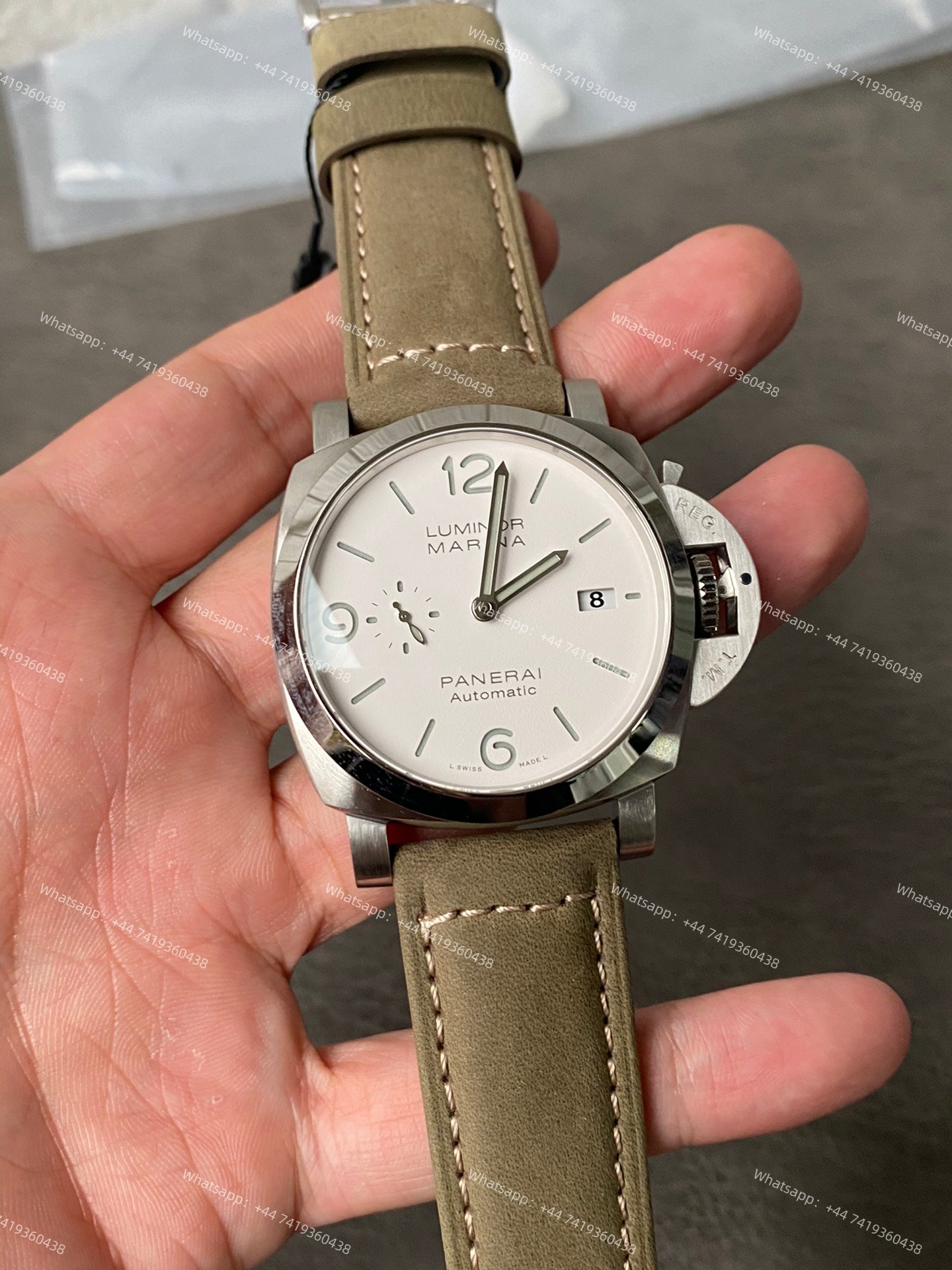 Panerai Super Clone Luminor Marina PAM01314 White Sandwich Dial 44MM