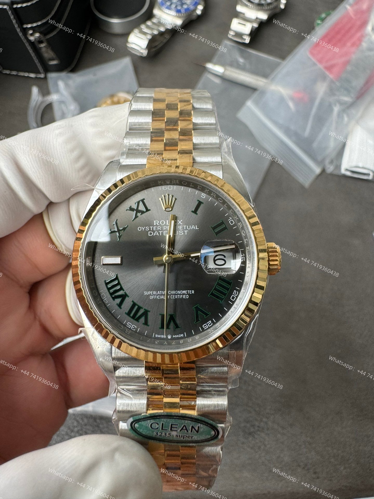 Rolex Datejust M126233-0035 1:1 Replica Gray Roman Dial Jubilee 36MM 3235 Movement Super Clone Watch