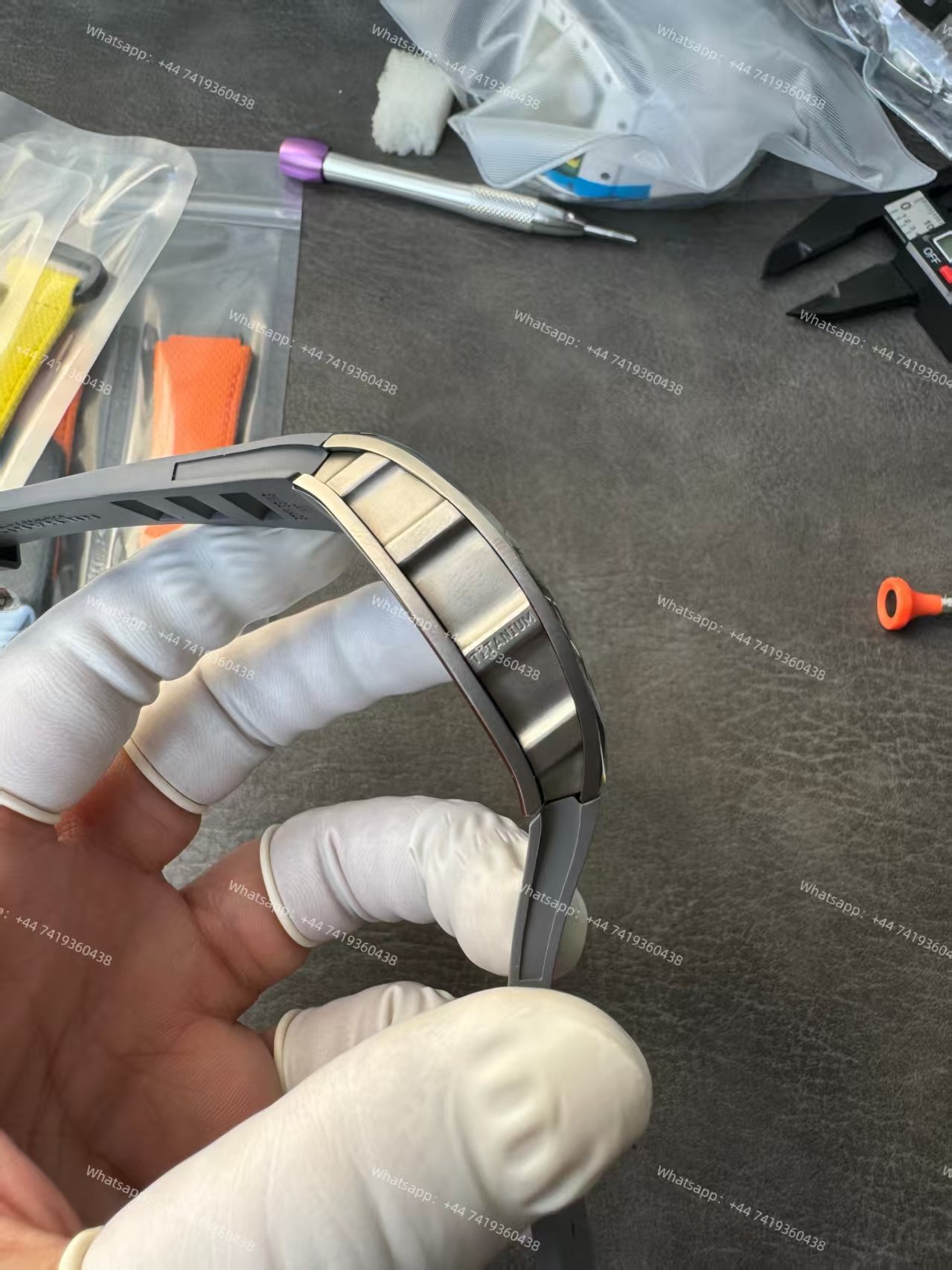 Richard Mille RM 055 Grey Ceramic Vaucher Free-Sprung Grey Rubber Strap Custom Super Clone