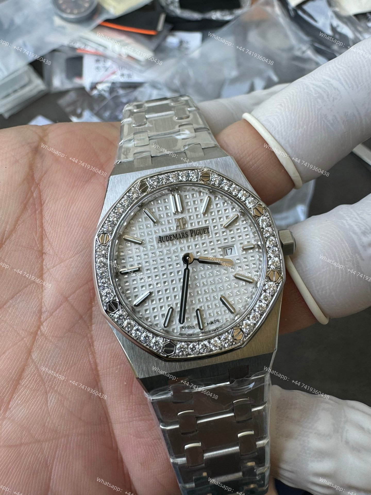 Audemars Piguet Super Clone Royal Oak 67651ST Diamond-Set Bezel White Dial 33MM