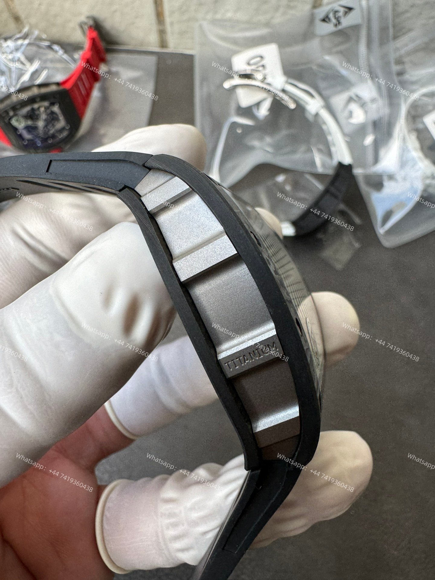 Super Clone Richard Mille RM 055 Carbon TPT Black Rubber Strap 1:1 Replica Watch