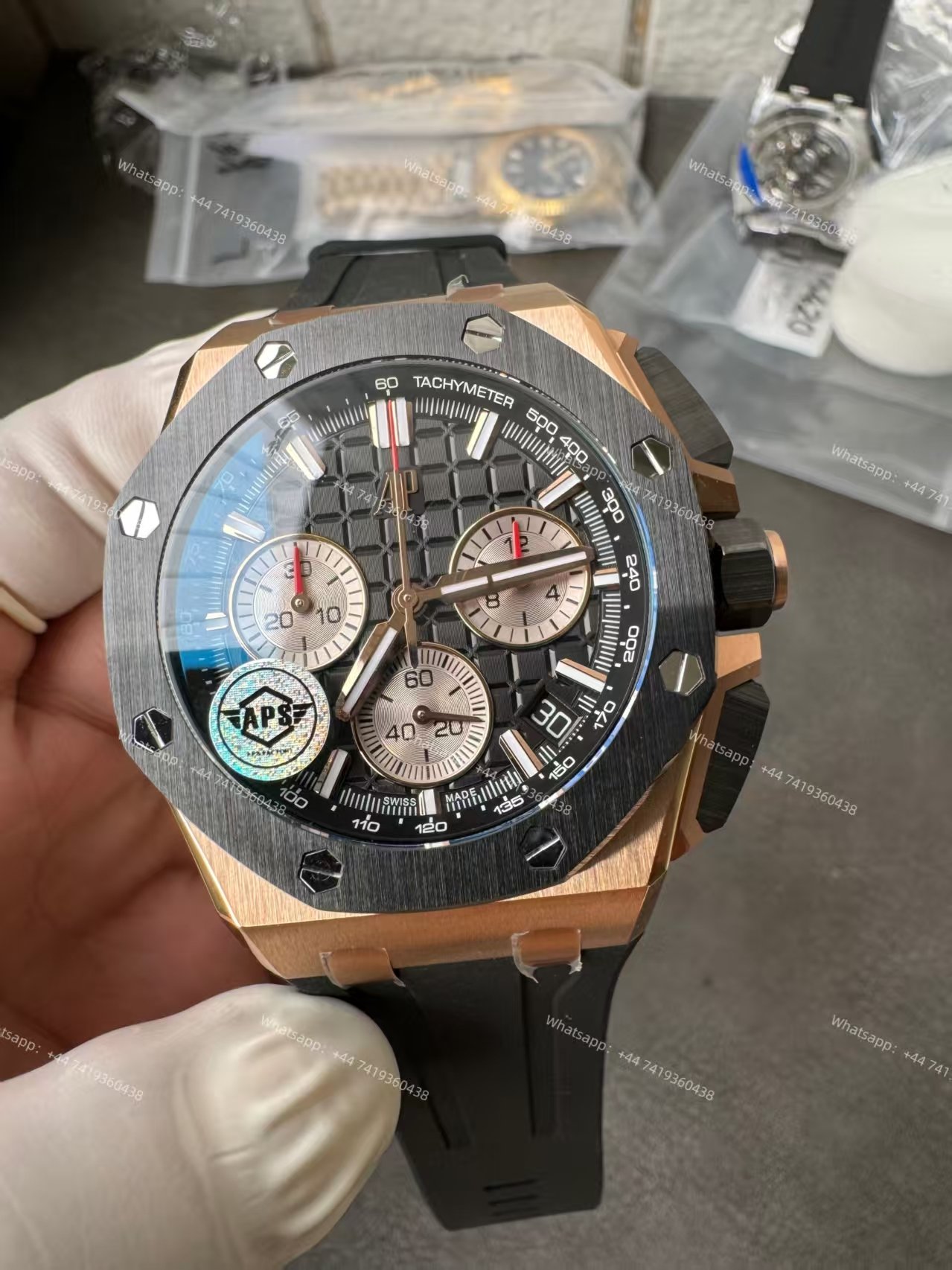 Audemars Piguet Super Clone Royal Oak Offshore Rose Gold 26420 Black Dial Chronograph 43mm