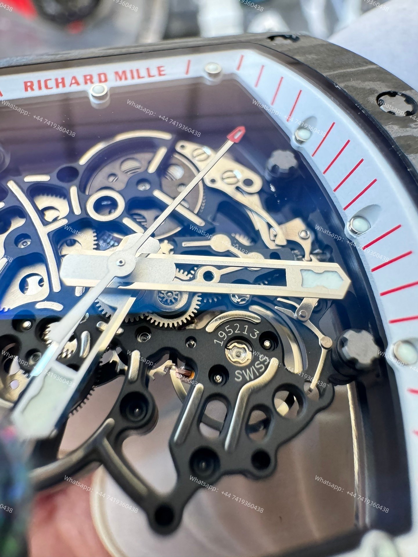 Super Clone Richard Mille RM 055 Carbon TPT White Rubber Strap 1:1 Replica Watch