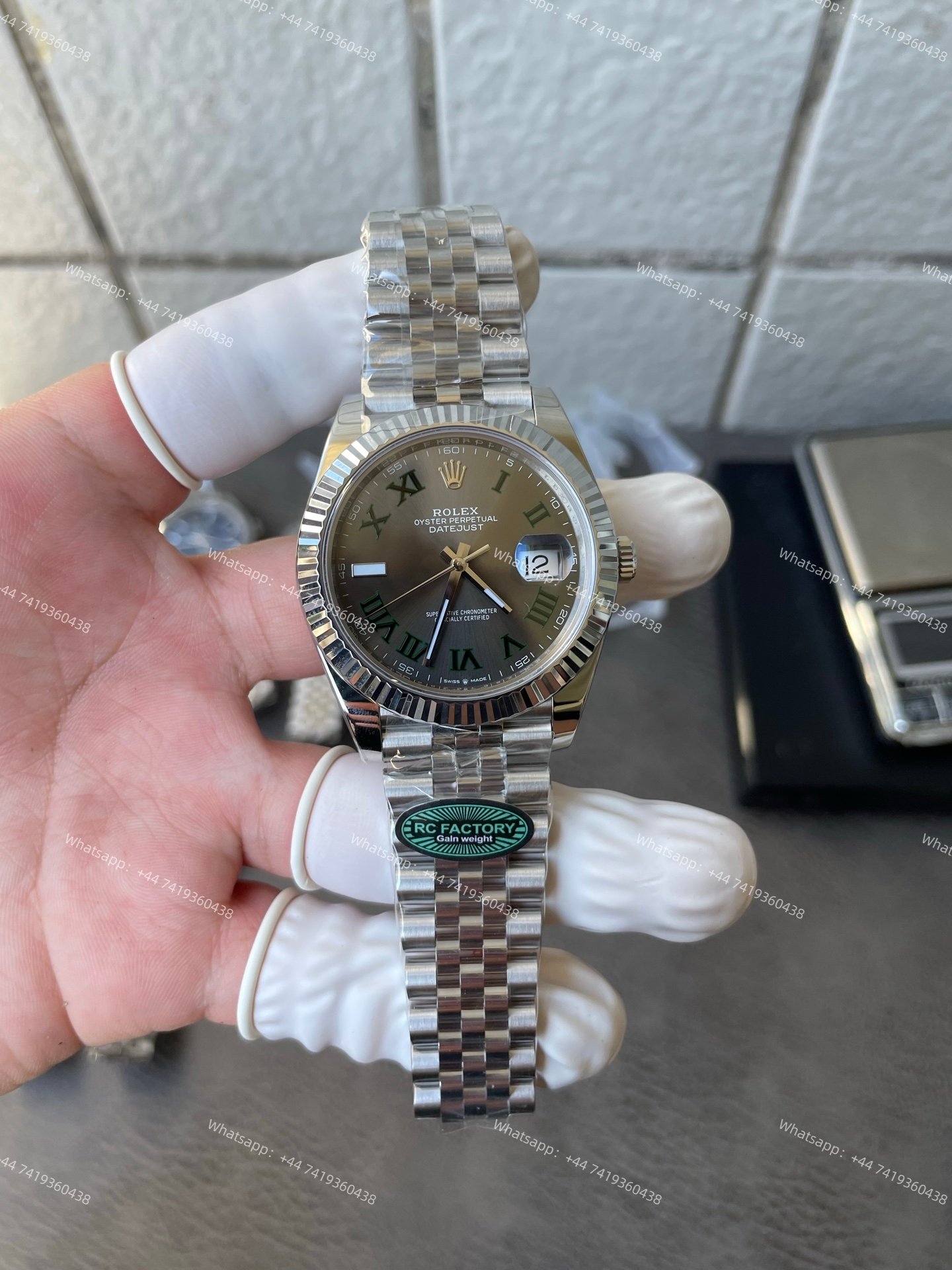 Rolex Datejust M126334 1:1 Replica Grey Roman Dial Jubilee 41MM 3235 Movement Super Clone Watch