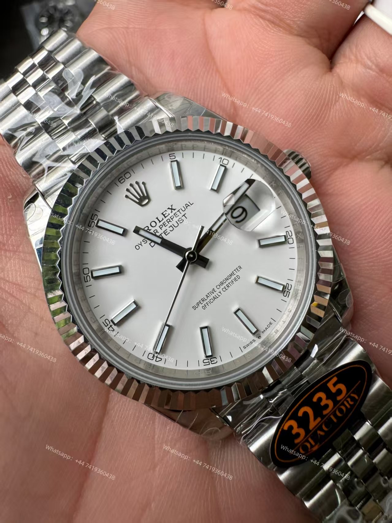 Rolex Datejust M126334-0010 1:1 Replica White Dial Jubilee 41MM 3235 Movement Super Clone Watch