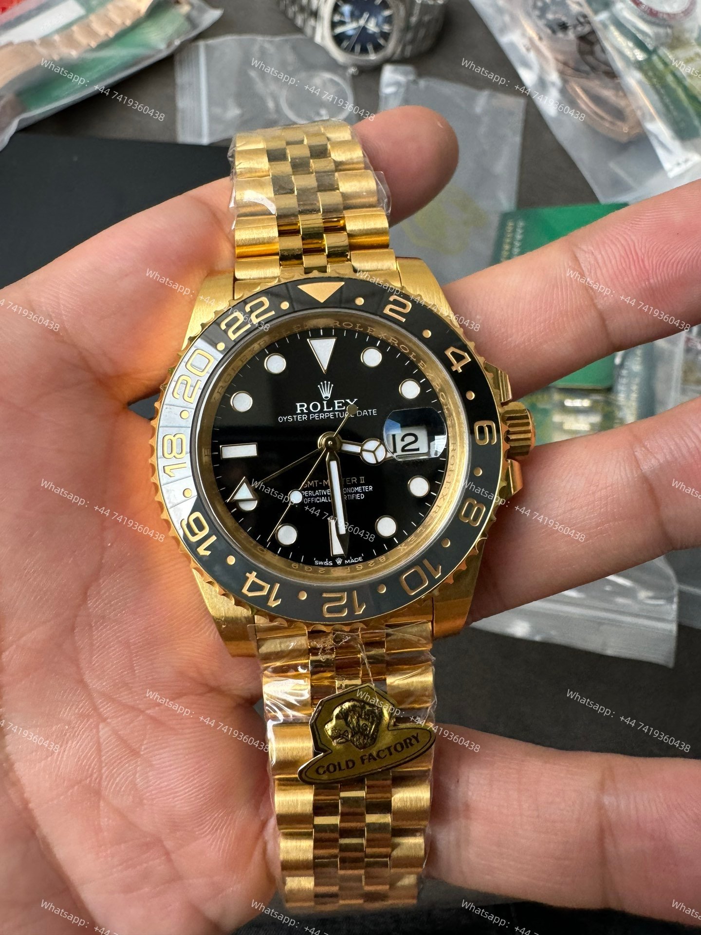 Rolex GMT Master II 1:1 Replica – M126718GRNR 18K Yellow Gold Jubilee 3285 Movement Super Clone Watch