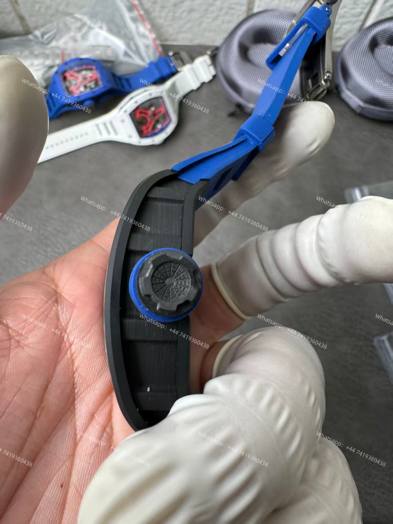 Super Clone Richard Mille RM52-03 Paris Saint-Germain Black Ceramic Skeleton Tourbillon 1:1 Replica Watch