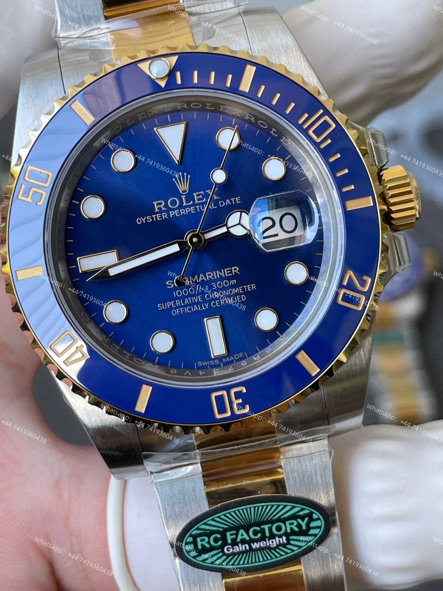Rolex Submariner Gold Blue Dial Submariner 116613LB 3135 Movement 40mm Best Super Clone