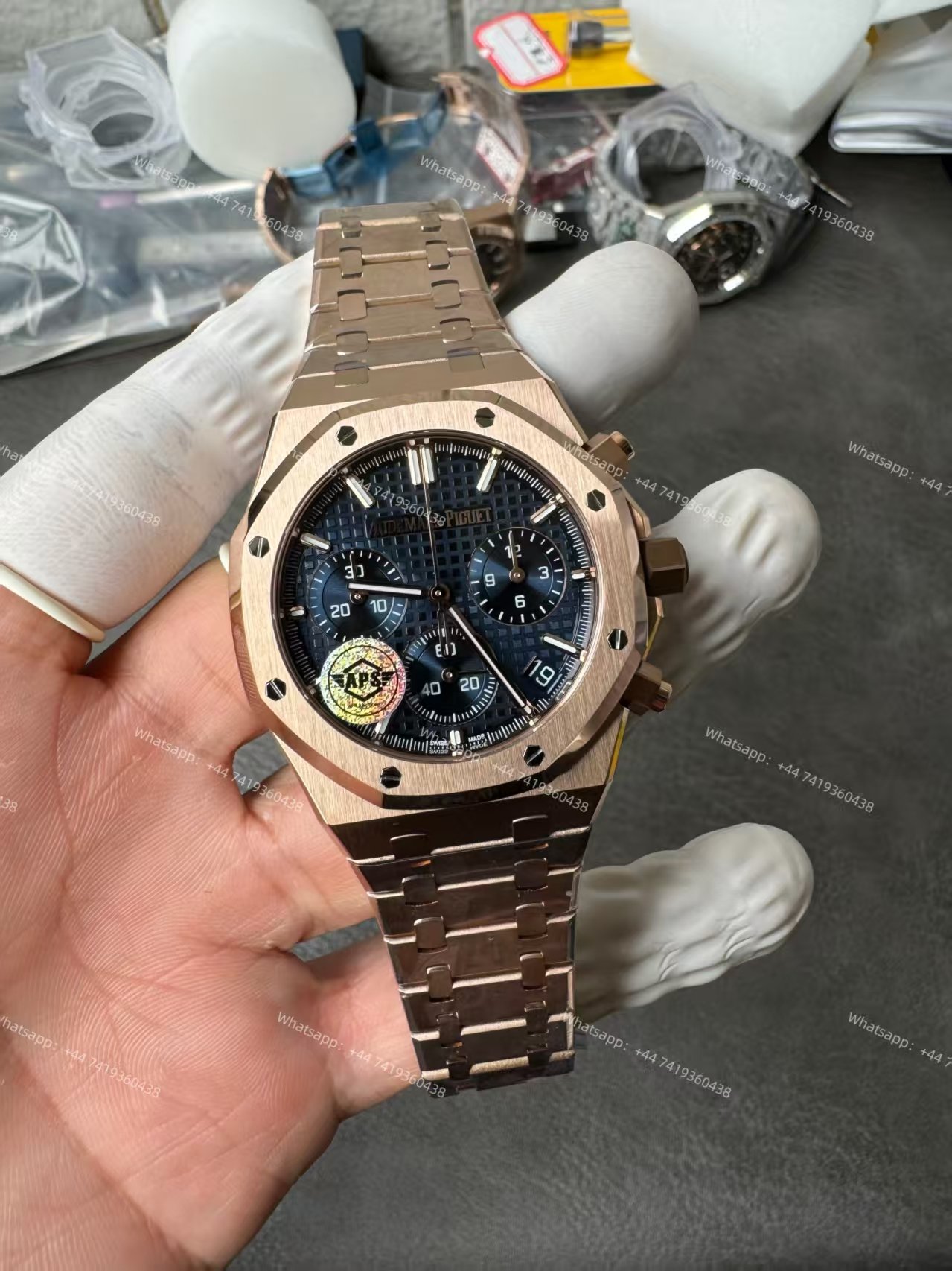 Audemars Piguet Super Clone Royal Oak Rose Gold Blue Dial 26240 Chronograph 41mm Cal.4401