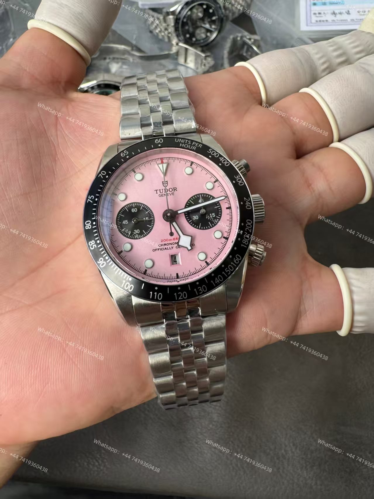 Tudor Super Clone Black Bay Chronograph M79360N-0019 Pink Dial