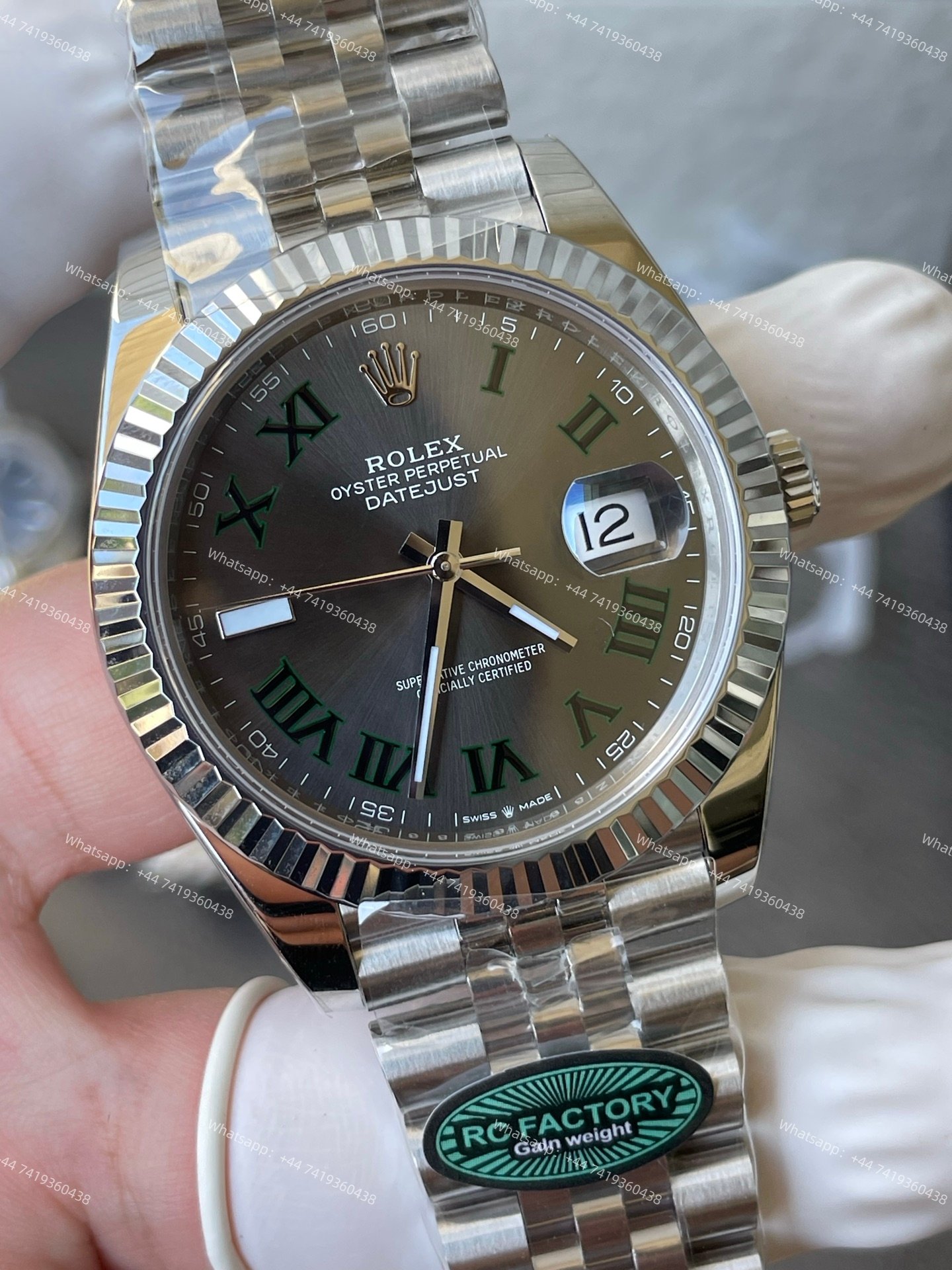 Rolex Datejust M126334 1:1 Replica Grey Roman Dial Jubilee 41MM 3235 Movement Super Clone Watch