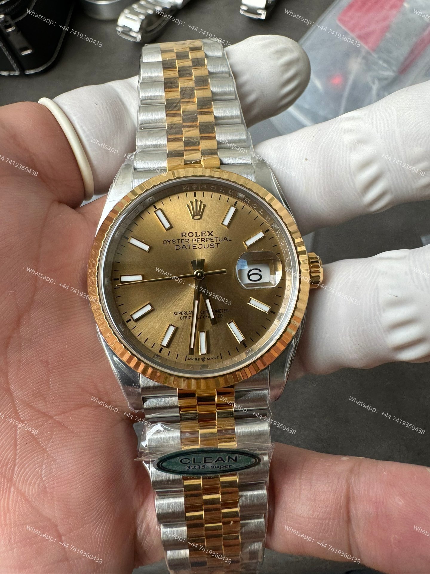 Rolex Datejust M126233-0015 Gold Dial 1:1 Replica Jubilee 36MM 3235 Movement Super Clone Watch