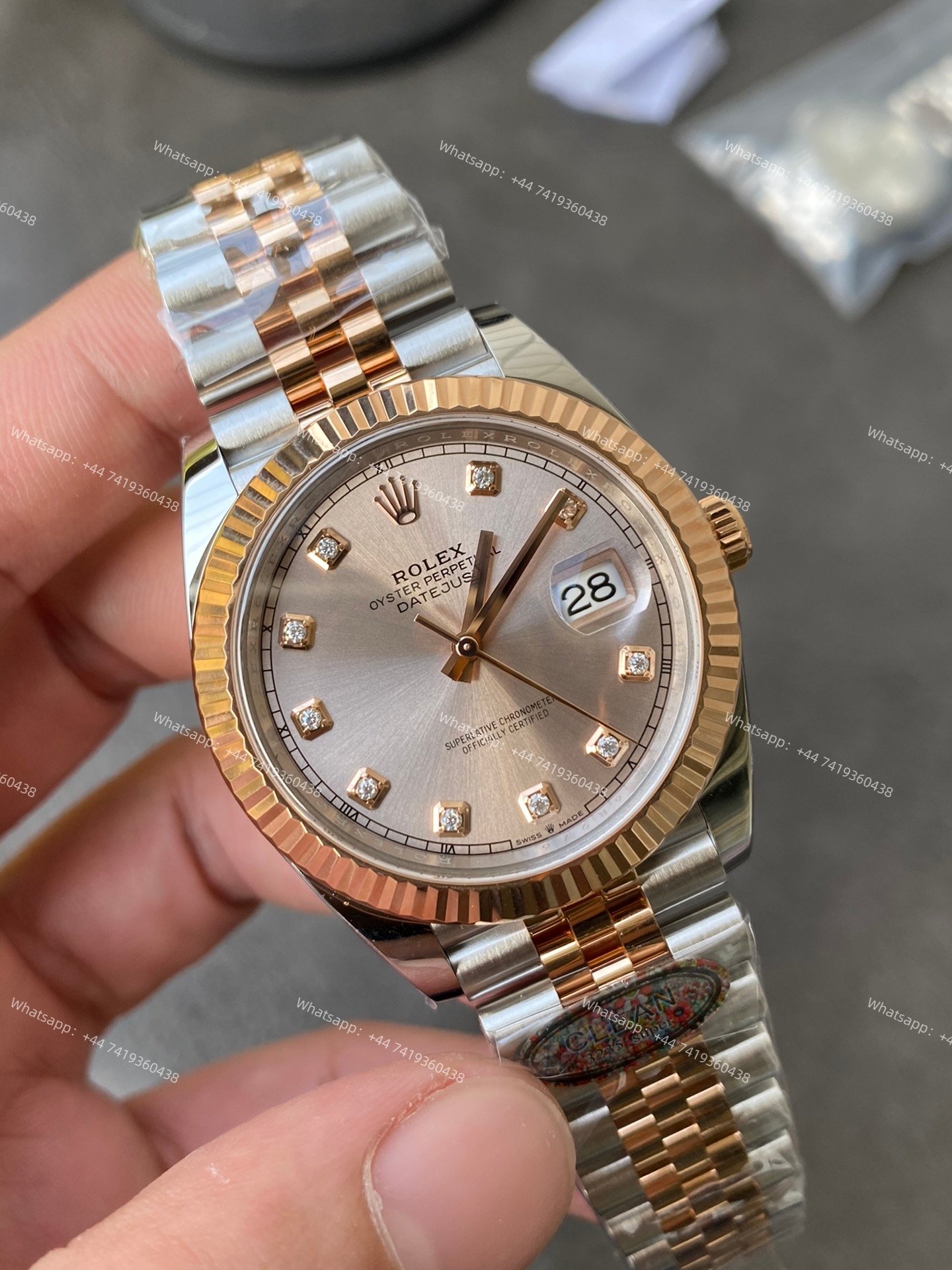 Rolex Datejust M126331-0008 1:1 Replica Rose Gold Diamond Dial Jubilee 41MM 3235 Movement Super Clone Watch