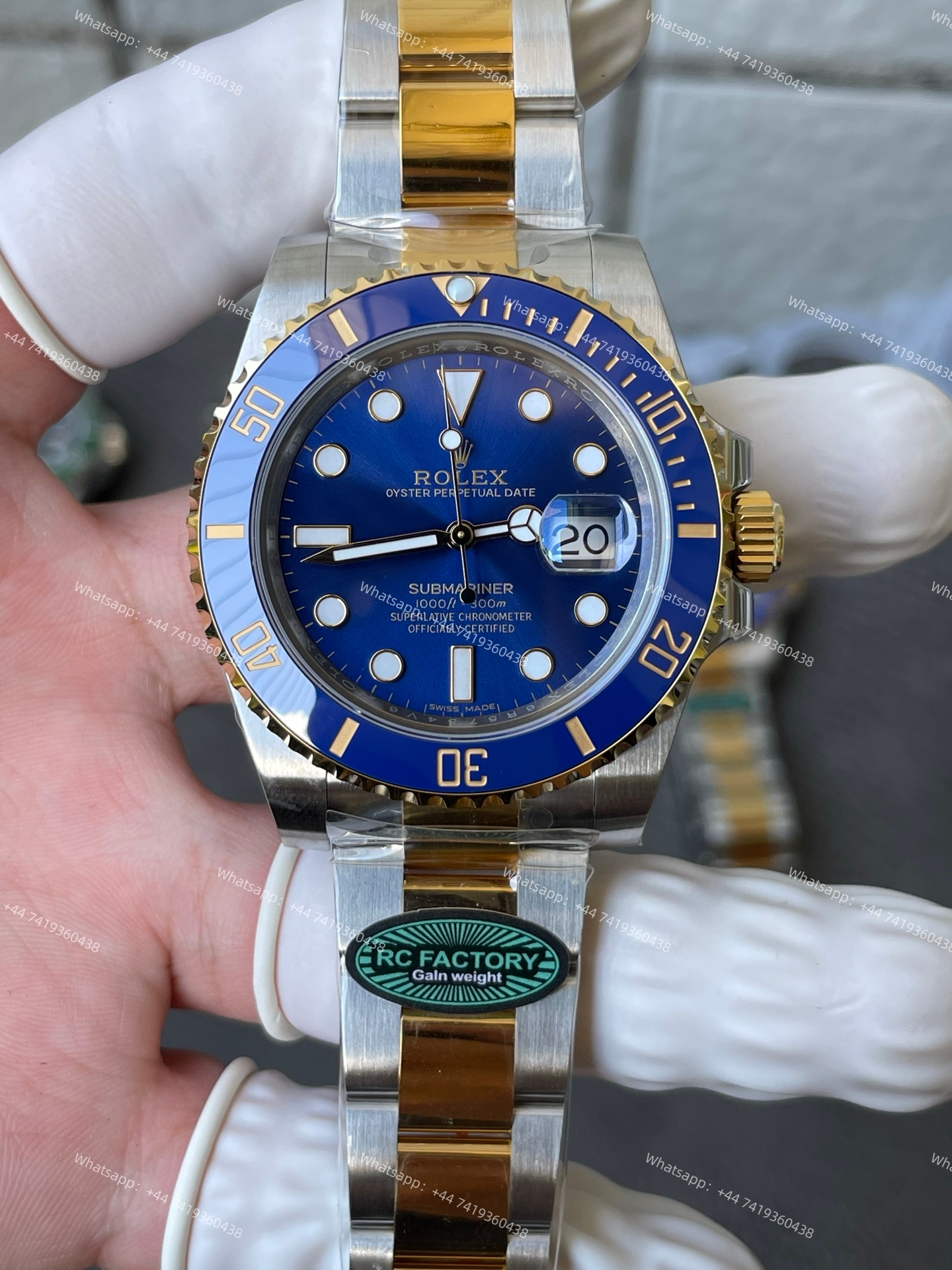 Rolex Submariner Gold Blue Dial Submariner 116613LB 3135 Movement 40mm Best Super Clone