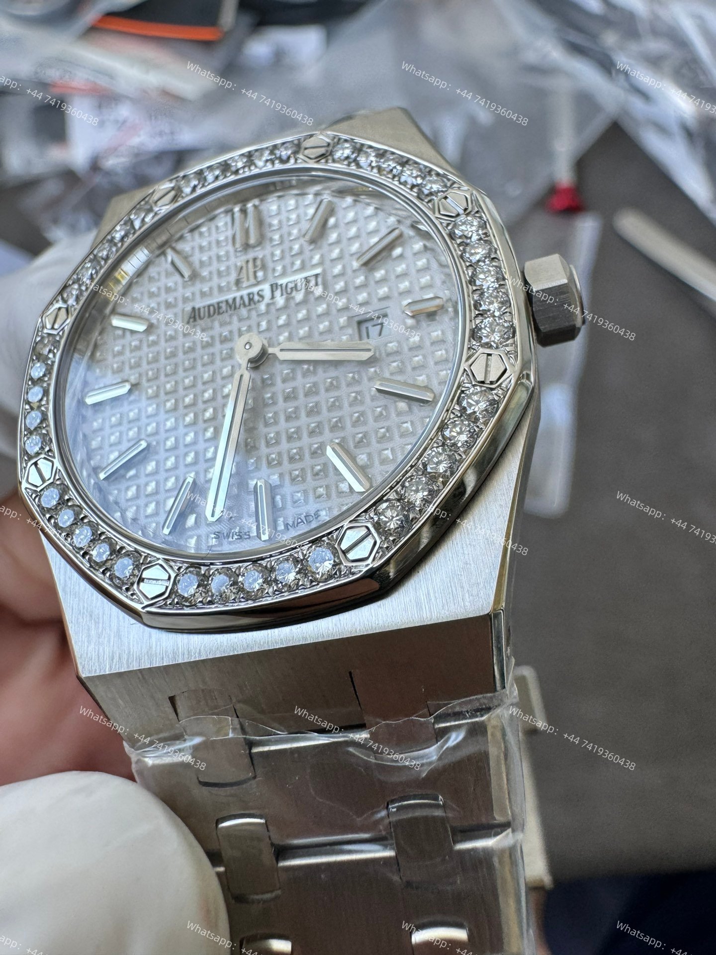 Audemars Piguet Super Clone Royal Oak 67651ST Diamond-Set Bezel White Dial 33MM