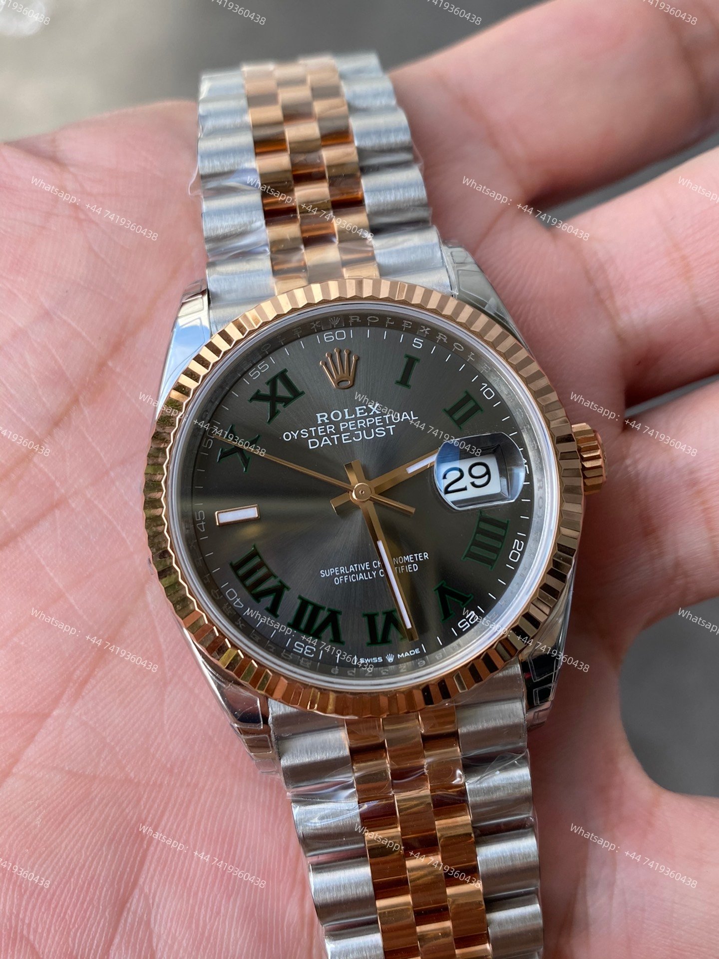 Rolex Datejust M126231-0029 1:1 Replica Rose Gold Roman Gray Dial Jubilee 36MM 3235 Movement Super Clone Watch
