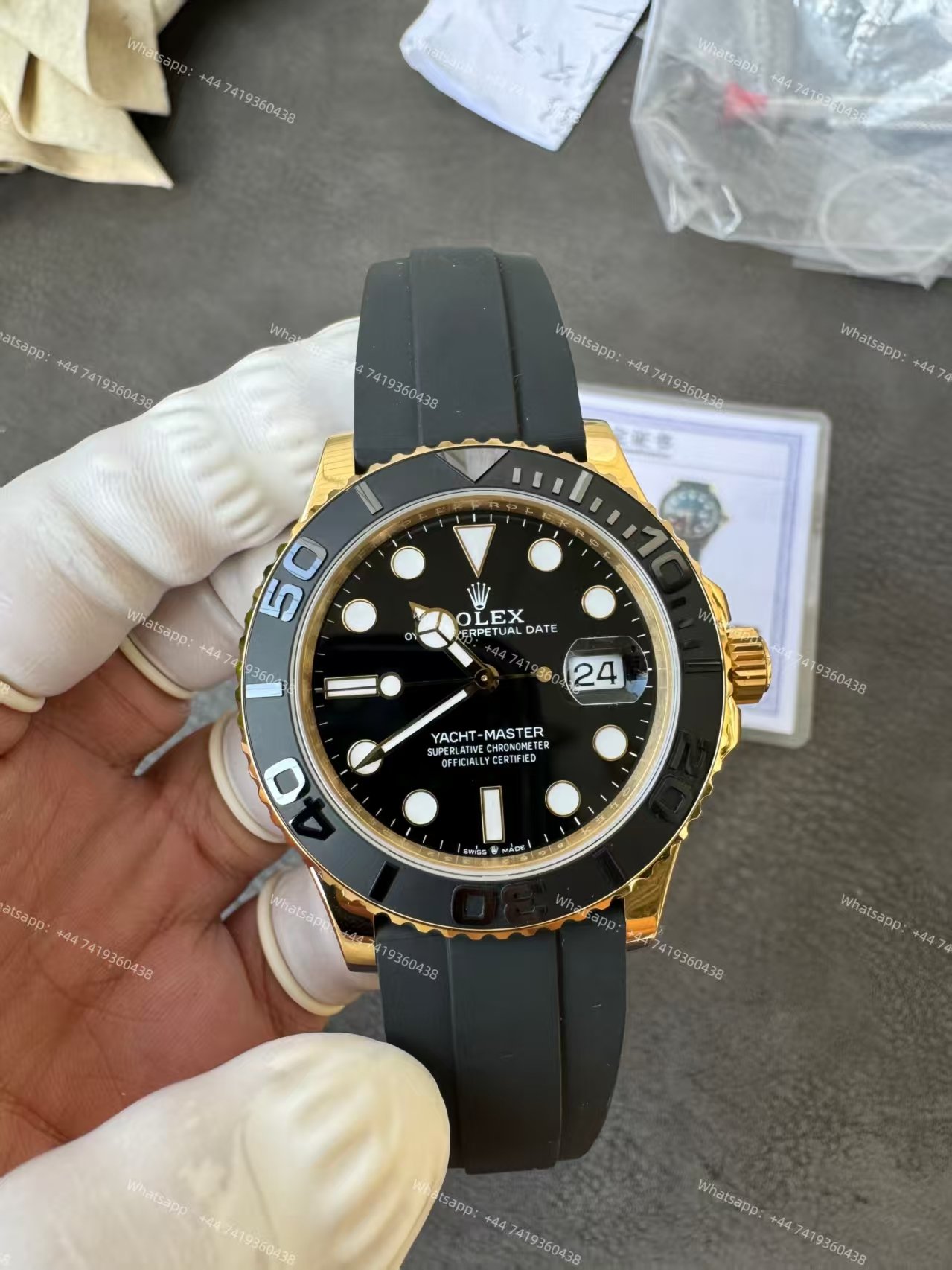 Rolex Yacht-Master 226658 1:1 Replica 18K Gold Plated 42MM 3235 Movement Super Clone Watch