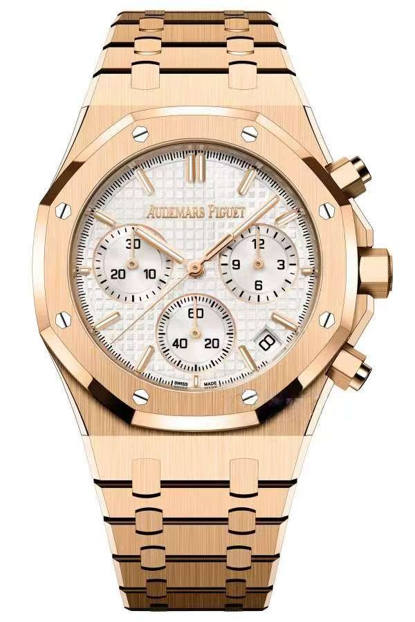 Audemars Piguet Super Clone Royal Oak Rose Gold White Dial 26240 Chronograph 41mm Cal.4401
