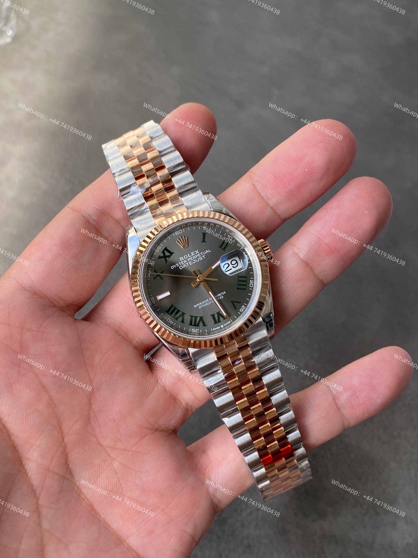 Rolex Datejust M126231-0029 1:1 Replica Rose Gold Roman Gray Dial Jubilee 36MM 3235 Movement Super Clone Watch