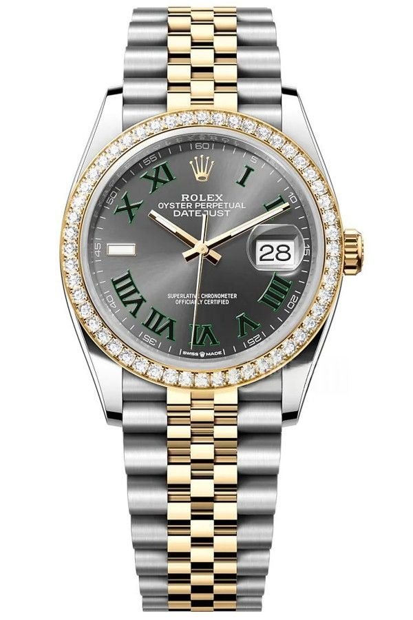 Rolex Datejust M126283RBR-0021 1:1 Replica Roman Dial Diamond-Set Bezel 36MM 3235 Movement Super Clone Watch