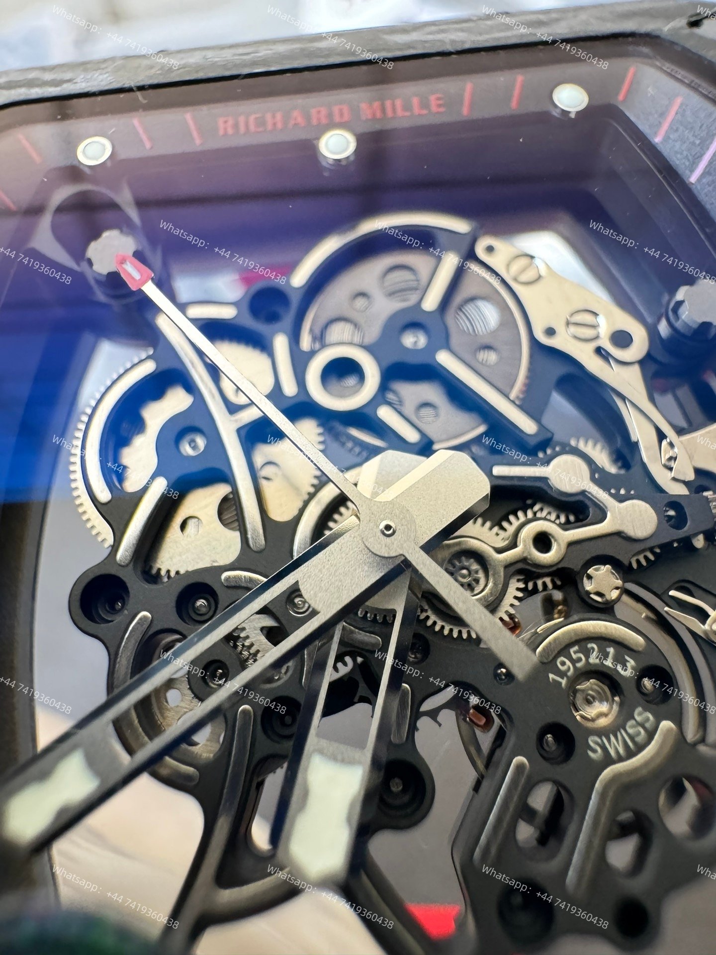 Super Clone Richard Mille RM 055 Carbon TPT Red Rubber Strap 1:1 Replica Watch